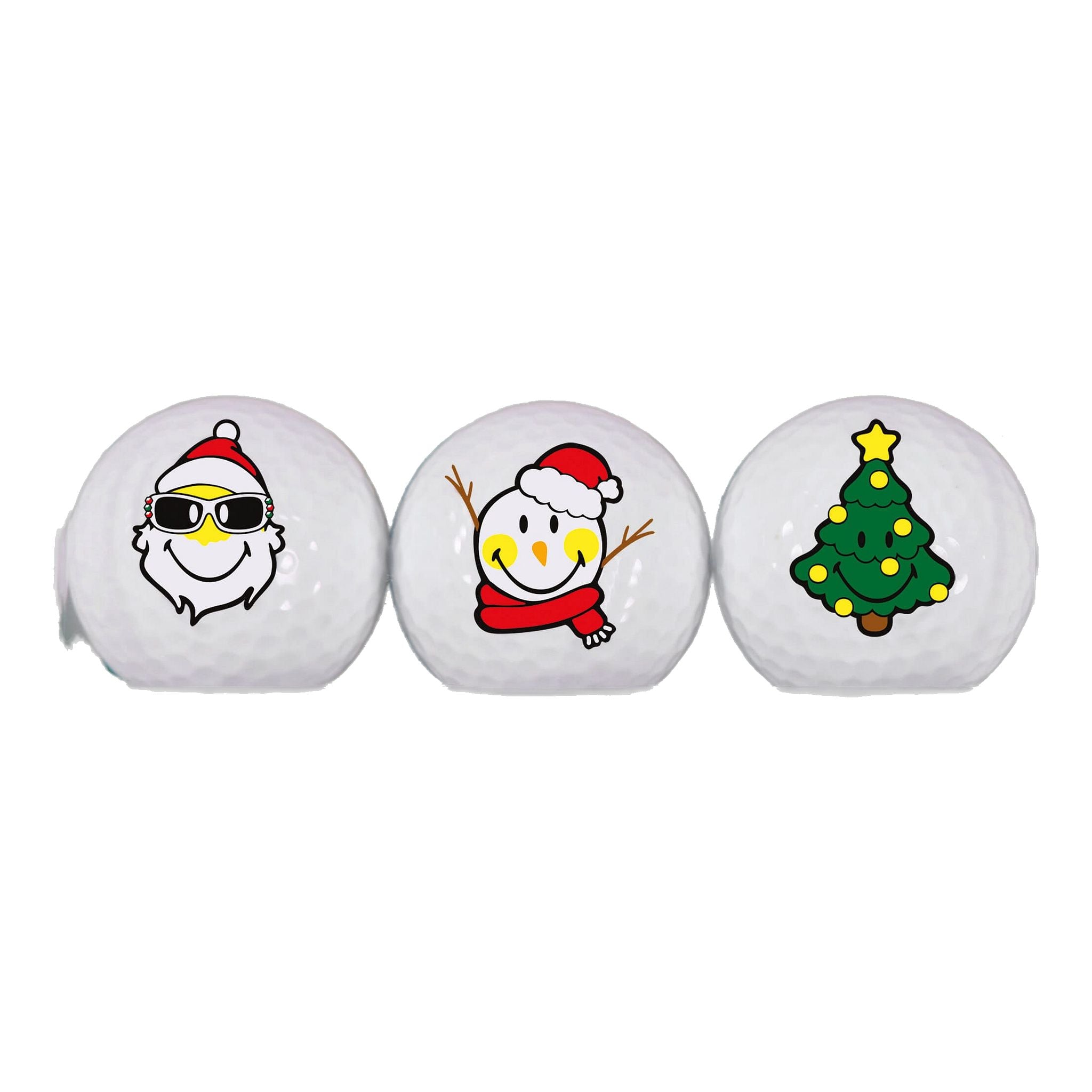 Sportiques Golf Gifts Smiley Noël (3 balles) X6