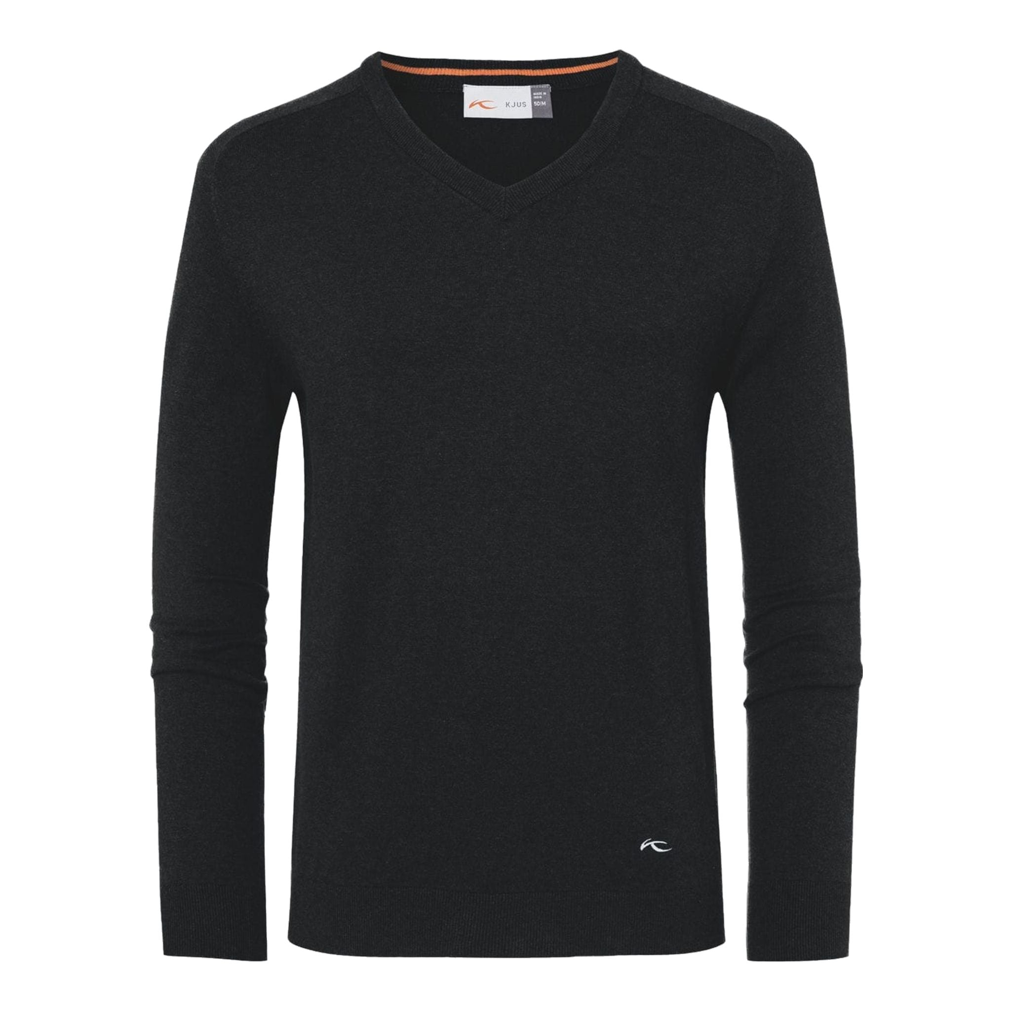 Kjus Pull col V Kirk M Black Melange Homme