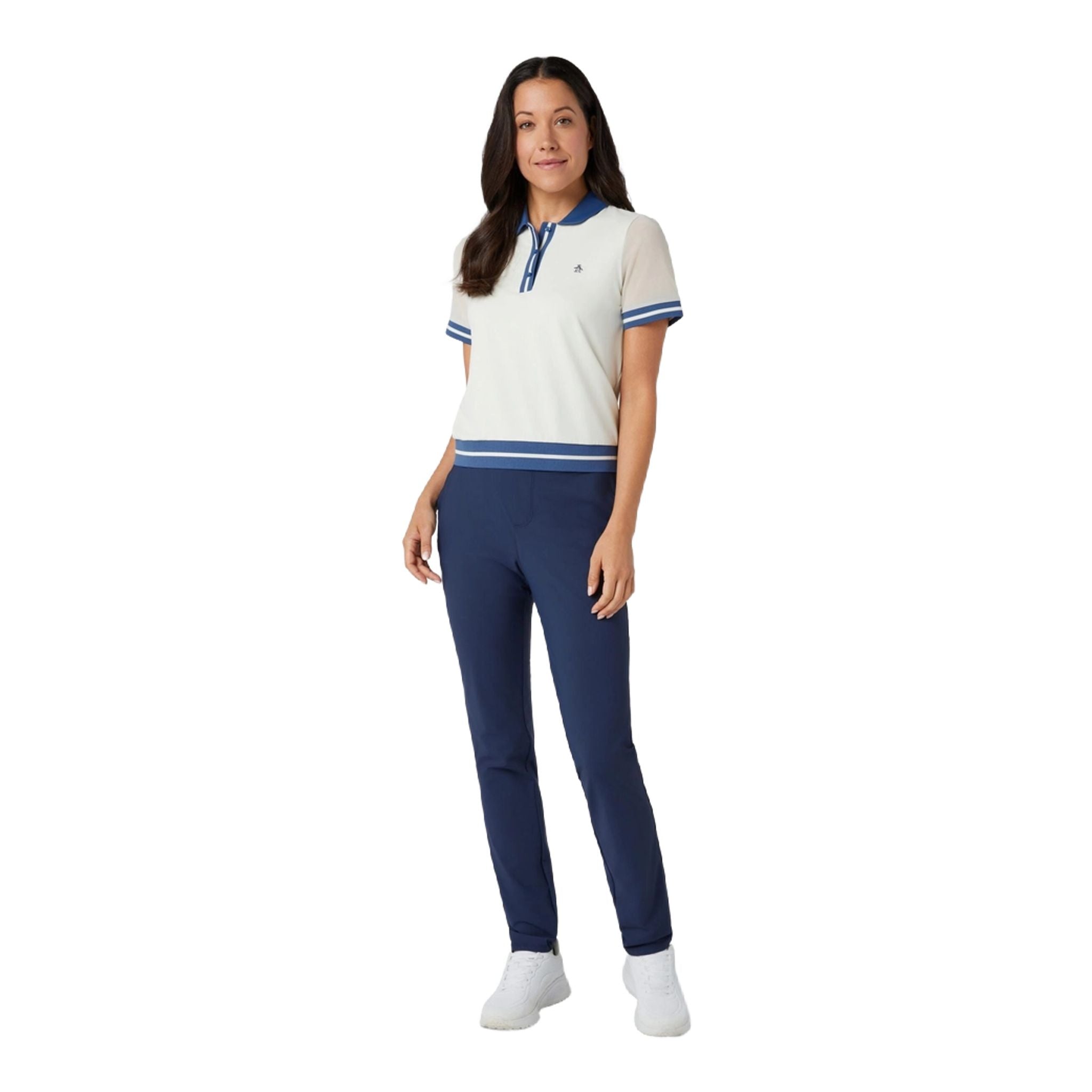 Polo Original Penguin à taille basse et blocs de couleurs pour femme