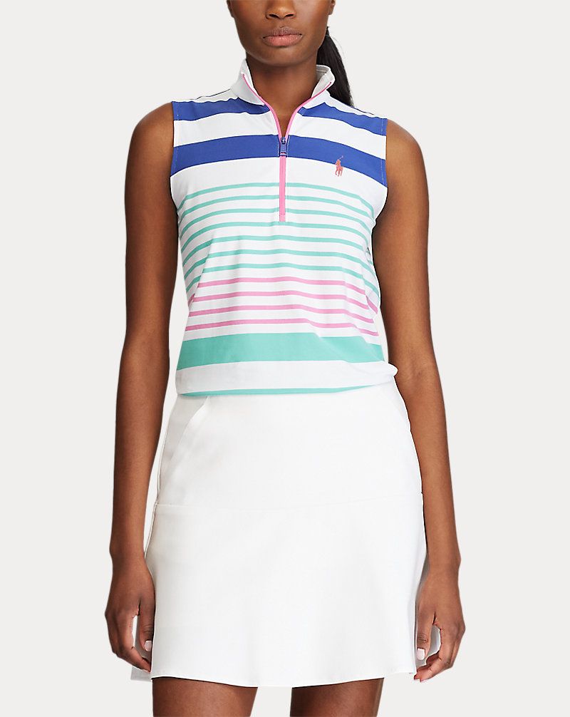 Polo de golf sans manches à quart de zip Ralph Lauren pour femme
