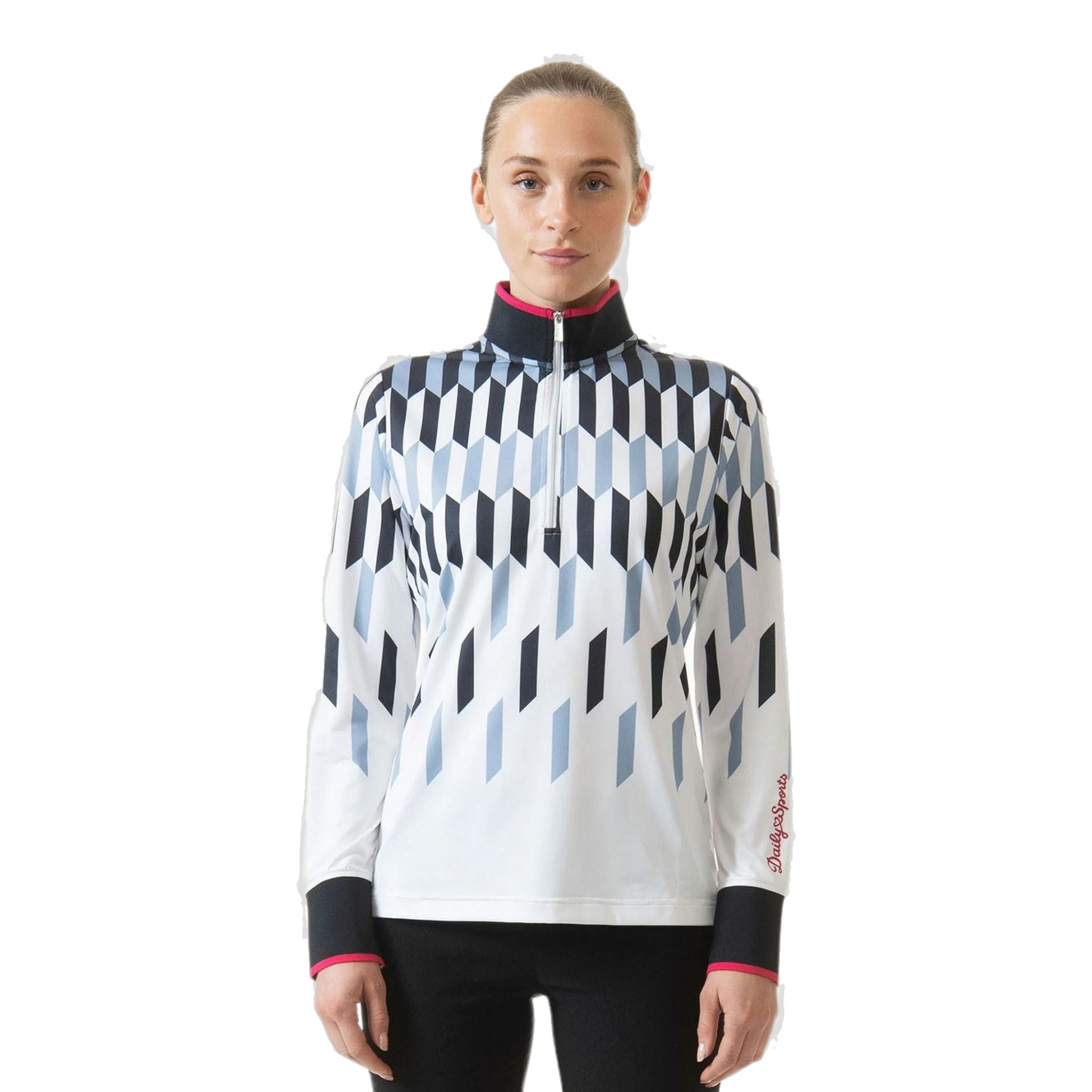 Polo de golf Britney Daily Sports à col demi-long et manches longues pour femmes