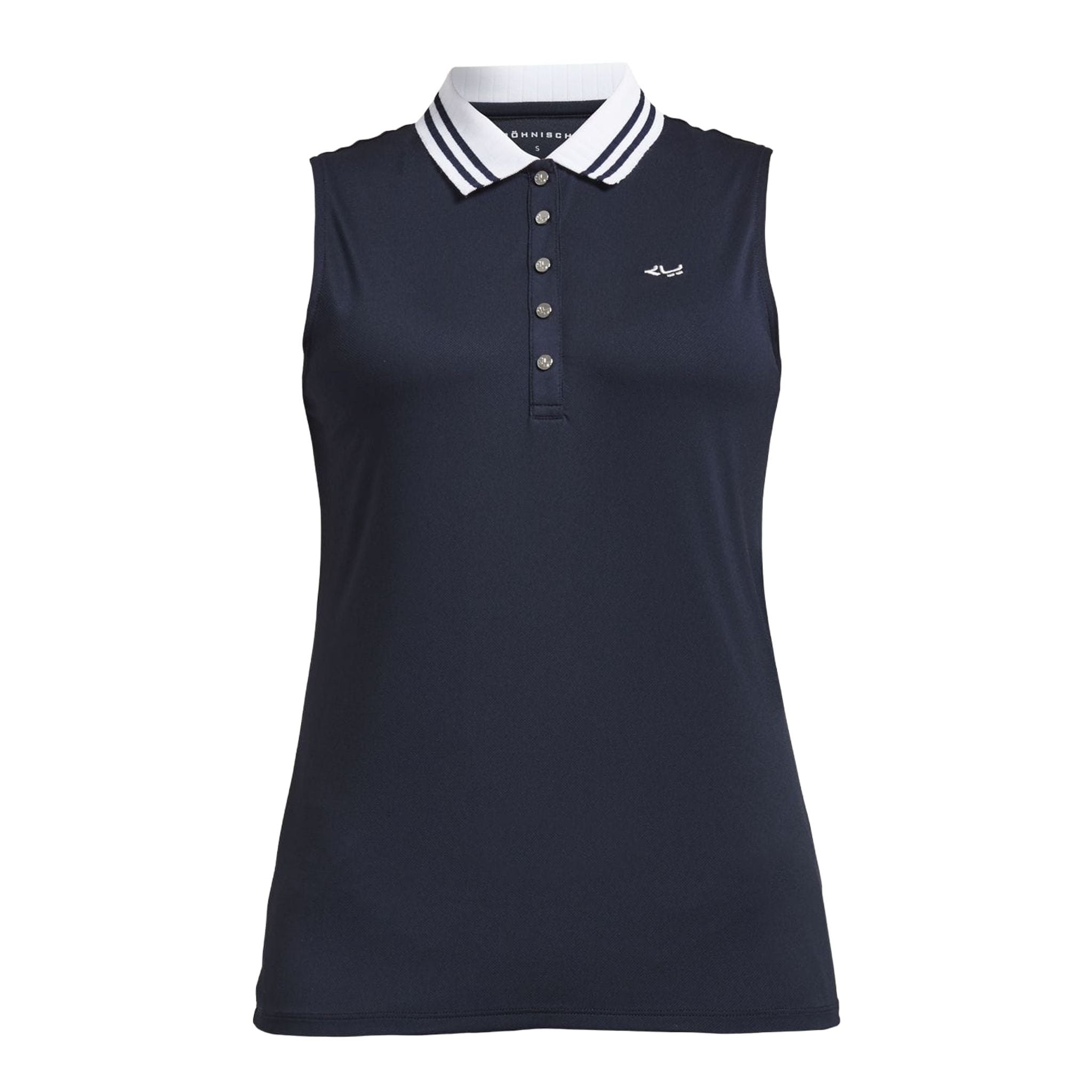 Polo rayé sans manches Röhnisch bleu marine femme