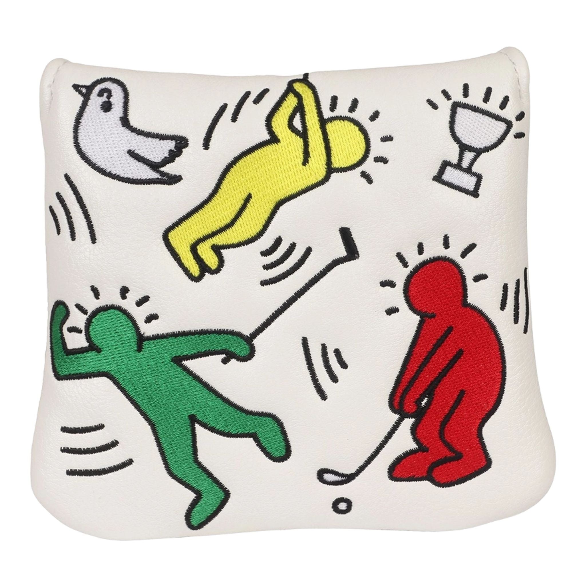 Couvre-tête brodé Keith Haring blanc maillet
