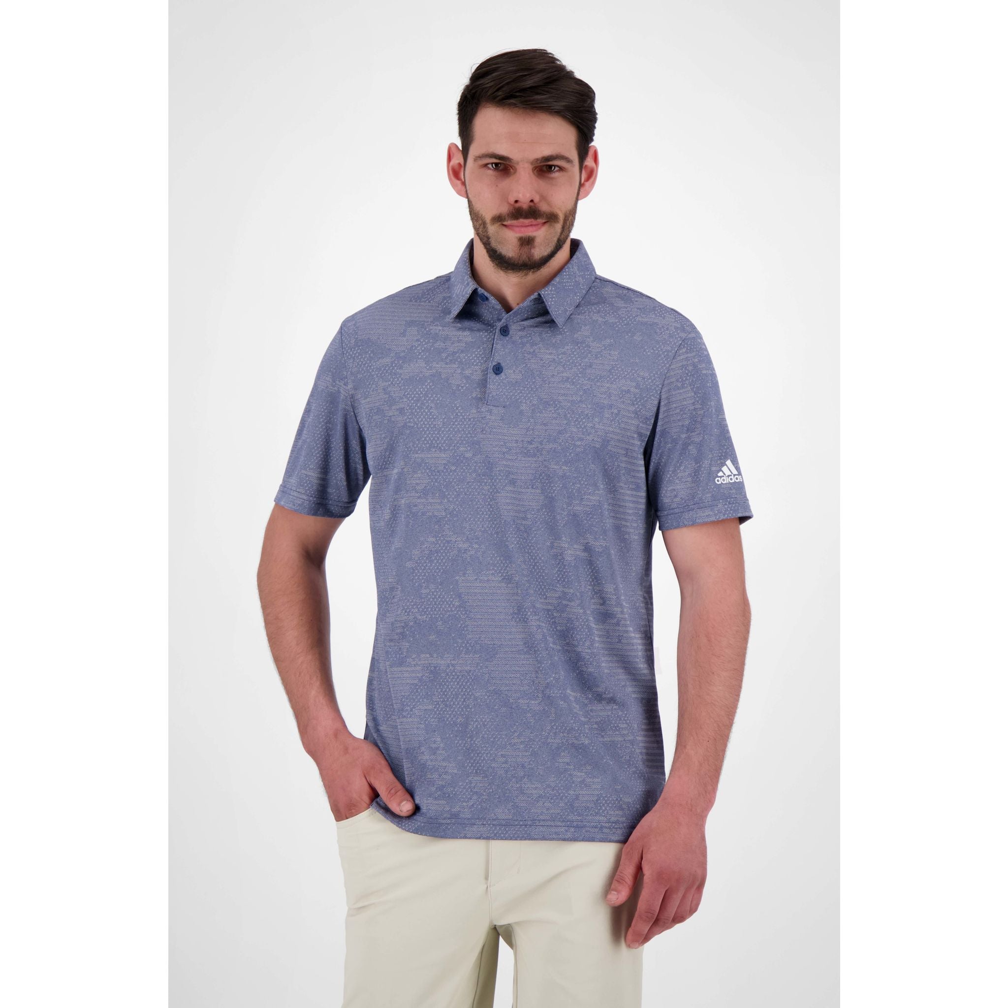 Polo Adidas Camo SS bleu marine/gris homme