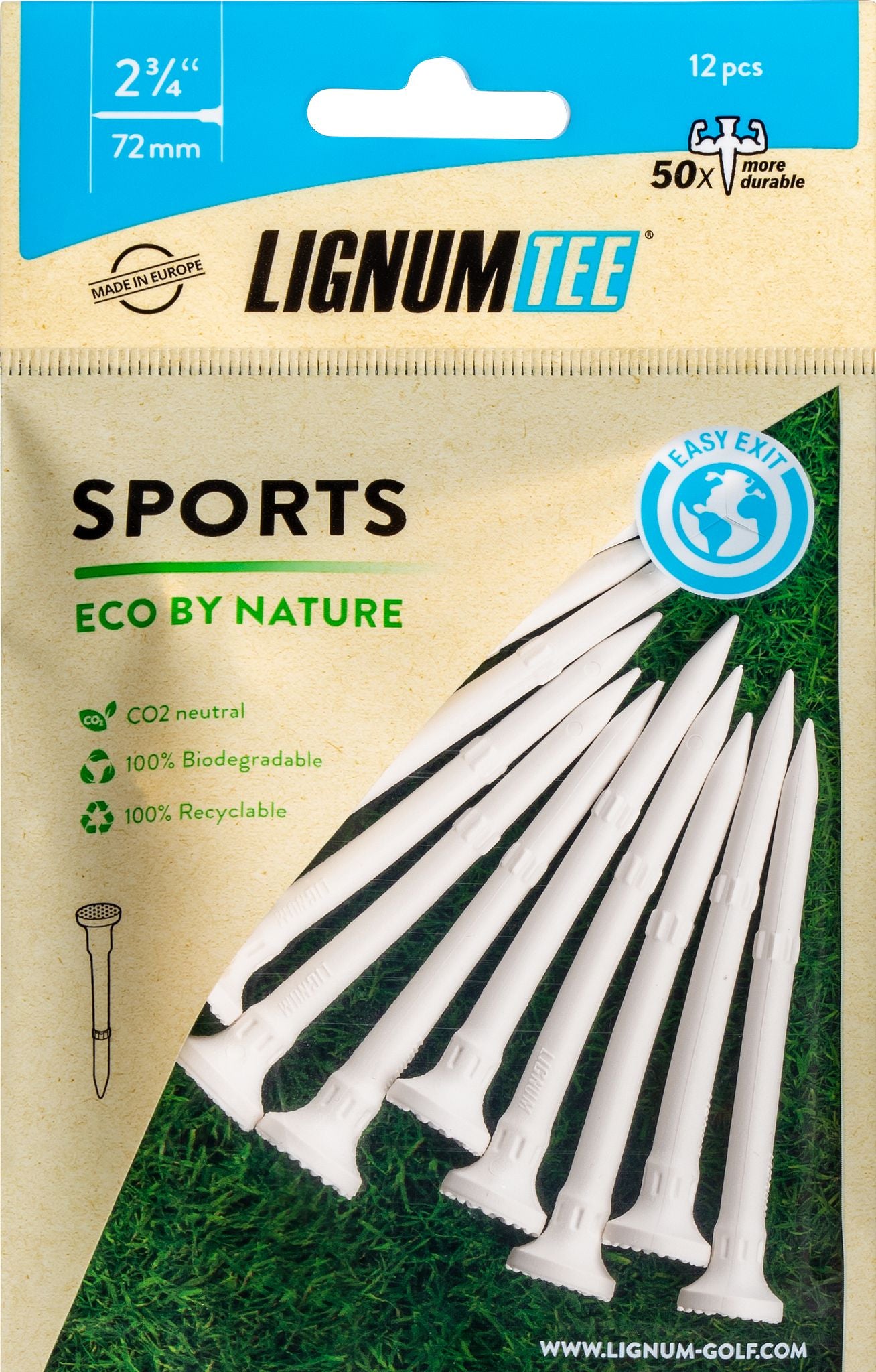 Lignum Eco 72mm Sport [12Tees] Blanc