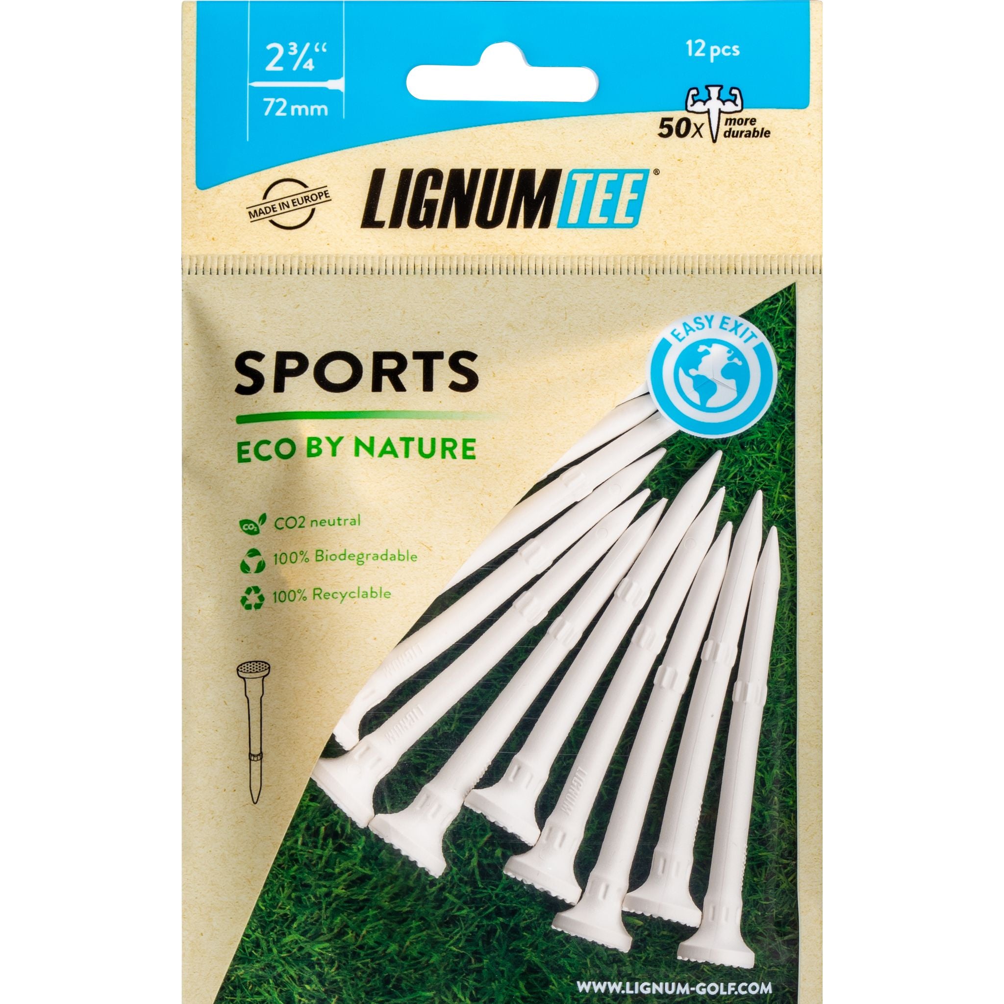 Lignum Eco 72mm Sport [12Tees] Blanc