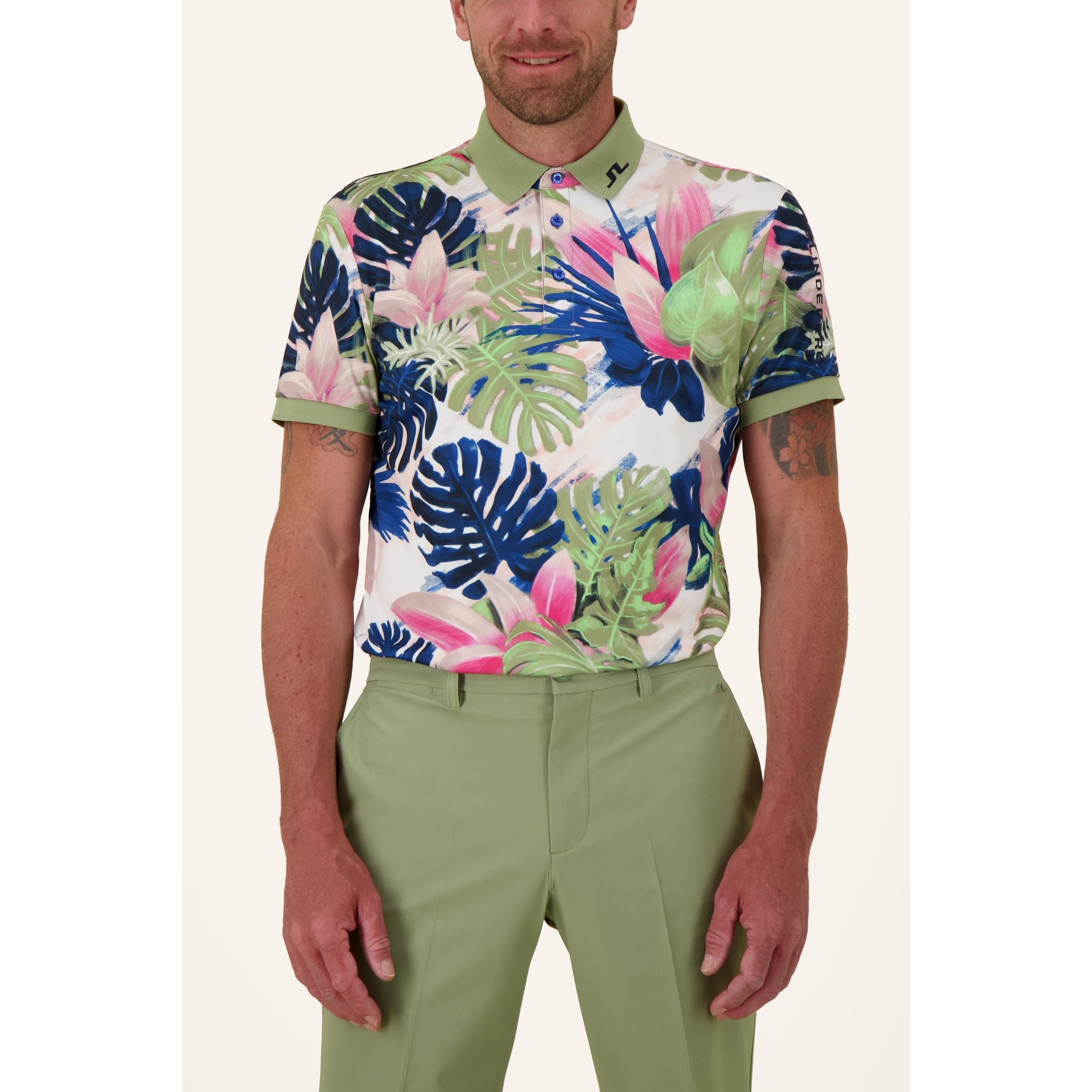J. Lindeberg Tour Tech Reg Fit Polo imprimé hommes