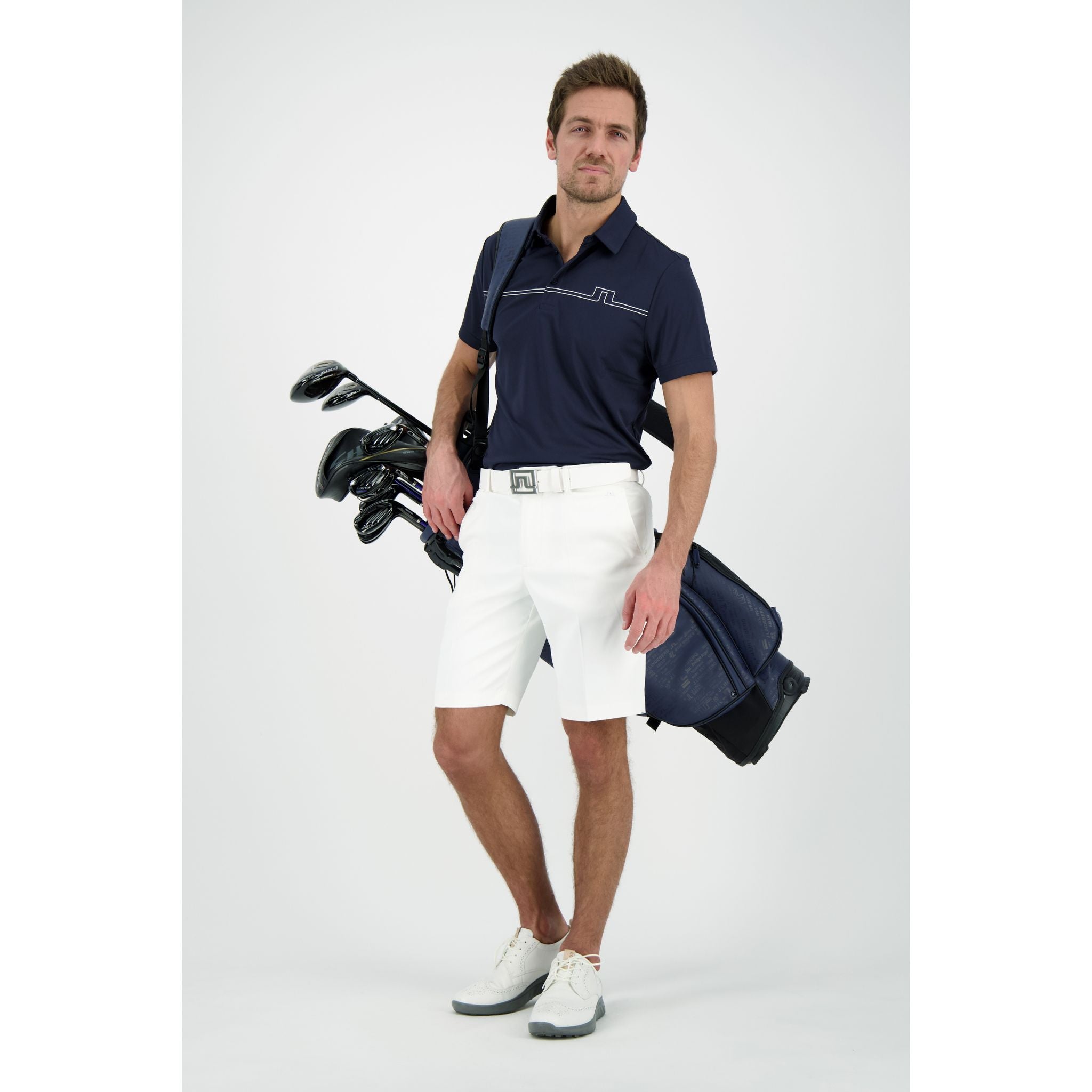 Polo J. Lindeberg M Clay coupe classique manches courtes JL bleu marine homme