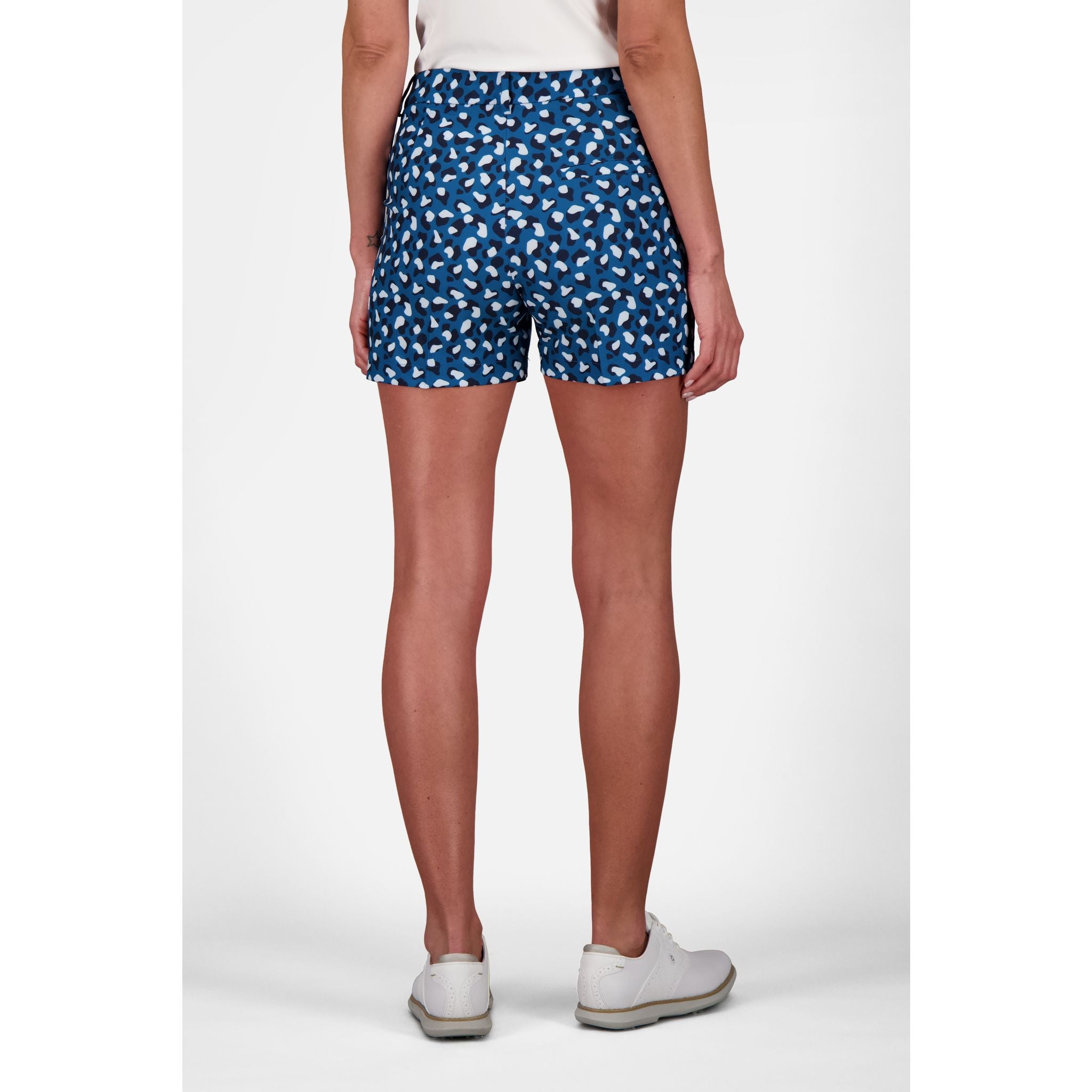 J. Lindeberg W Gwen Short de golf imprimé marocain bleu animal femme