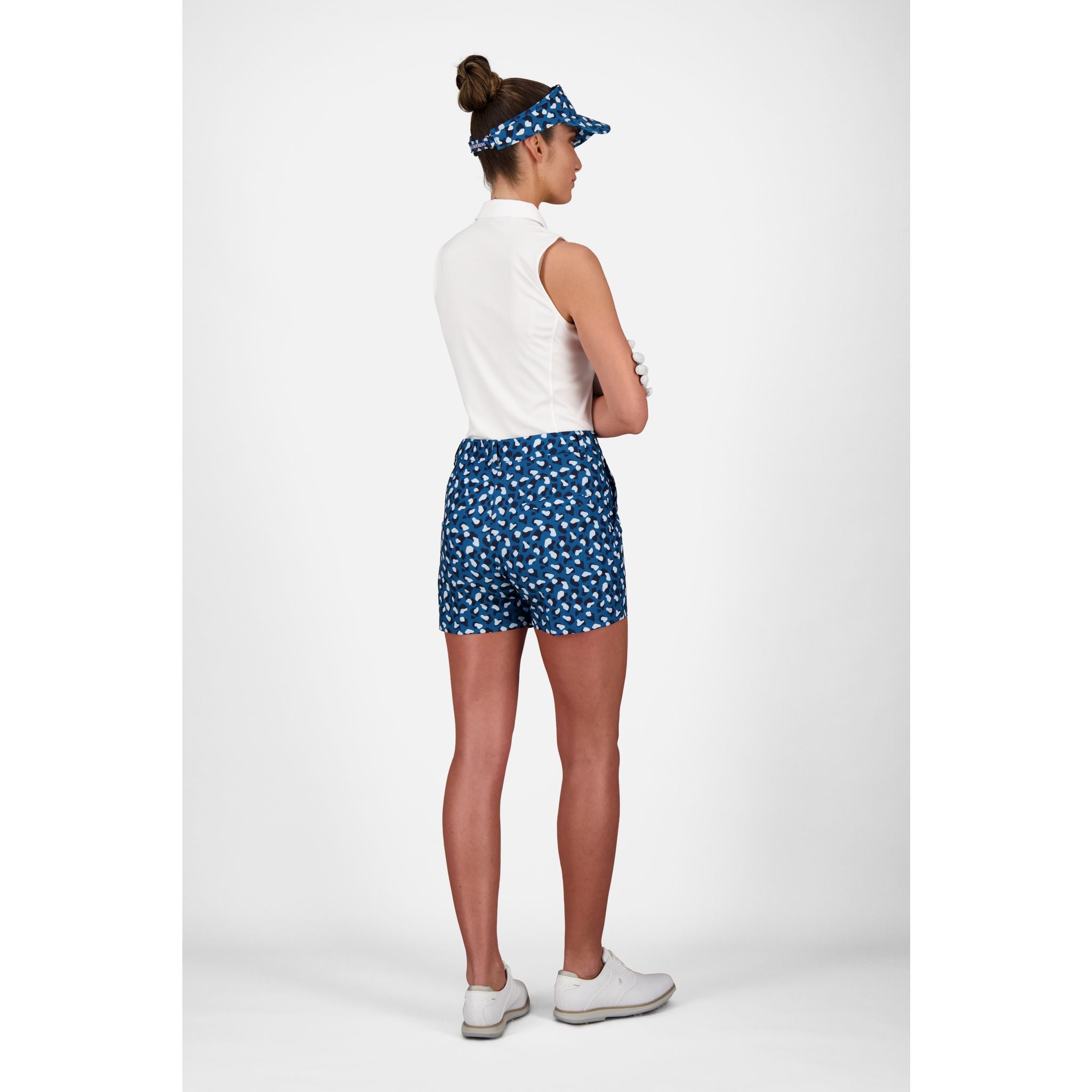 J. Lindeberg W Gwen Short de golf imprimé marocain bleu animal femme