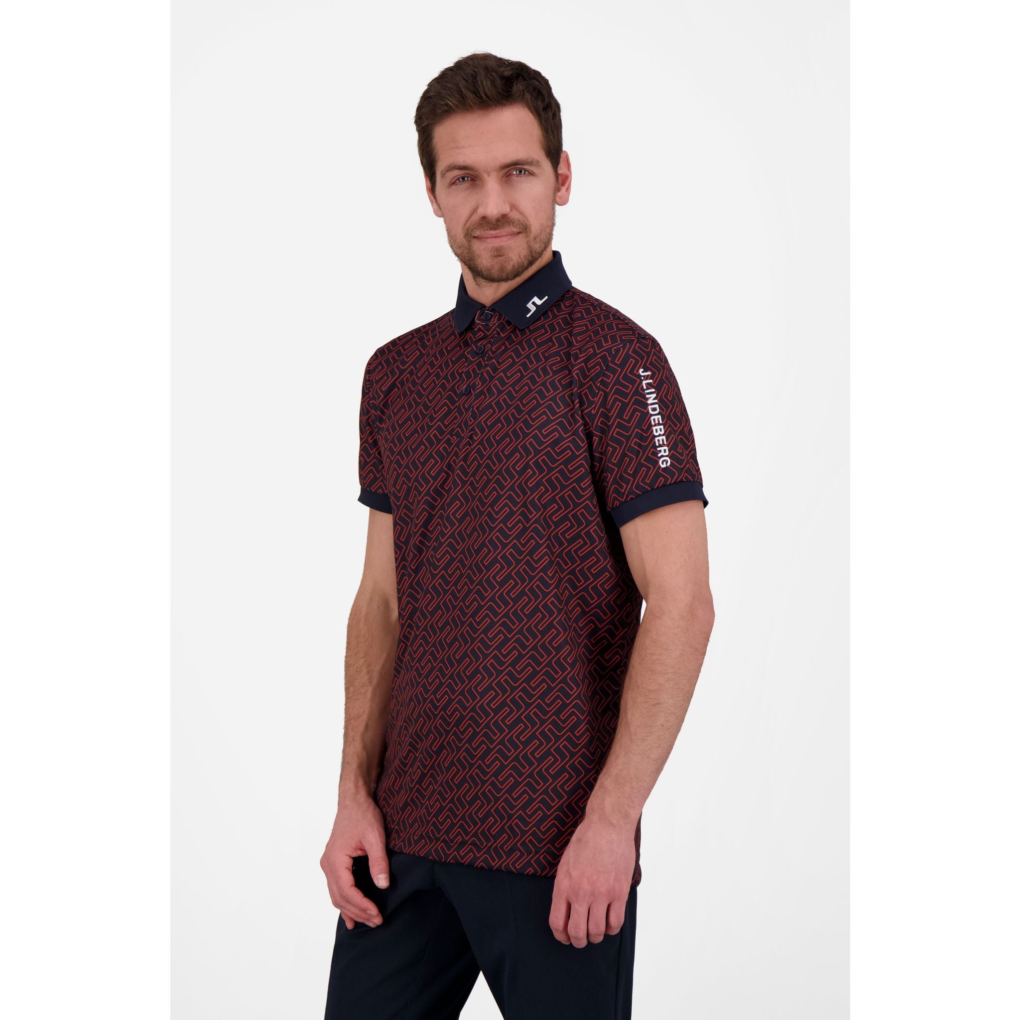 J. Lindeberg Tour Tech Reg Fit Polo imprimé hommes