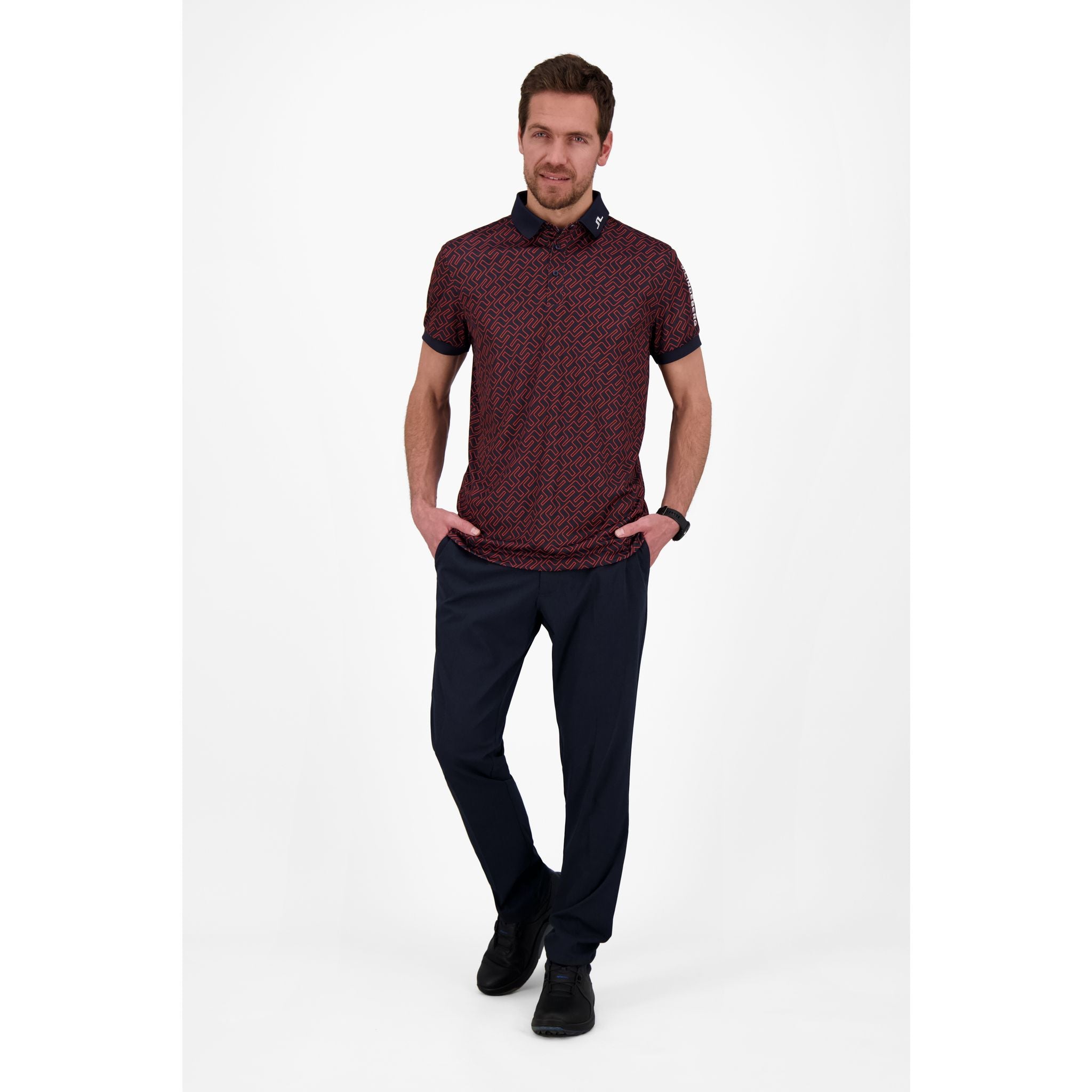 J. Lindeberg Tour Tech Reg Fit Polo imprimé hommes
