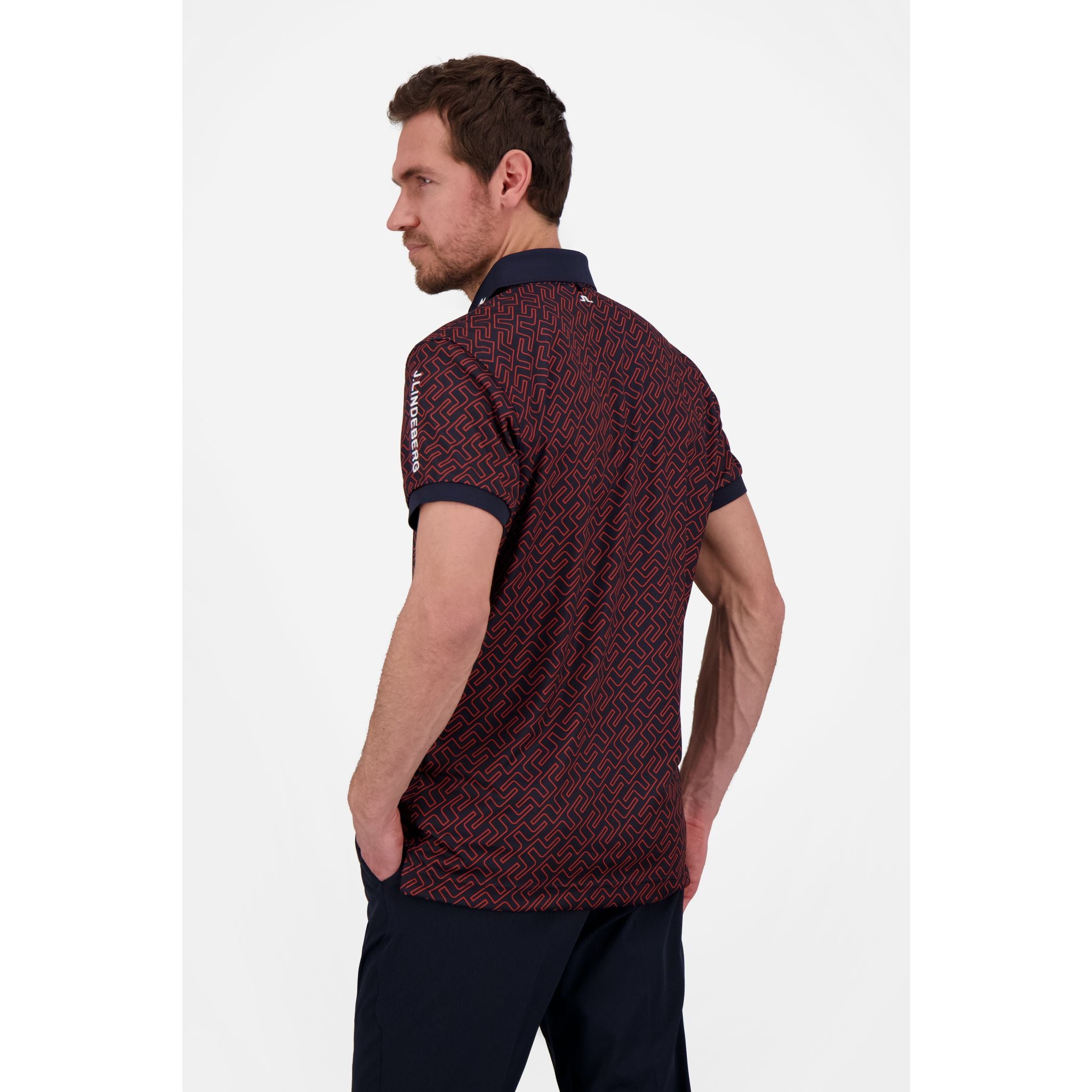J. Lindeberg Tour Tech Reg Fit Polo imprimé hommes