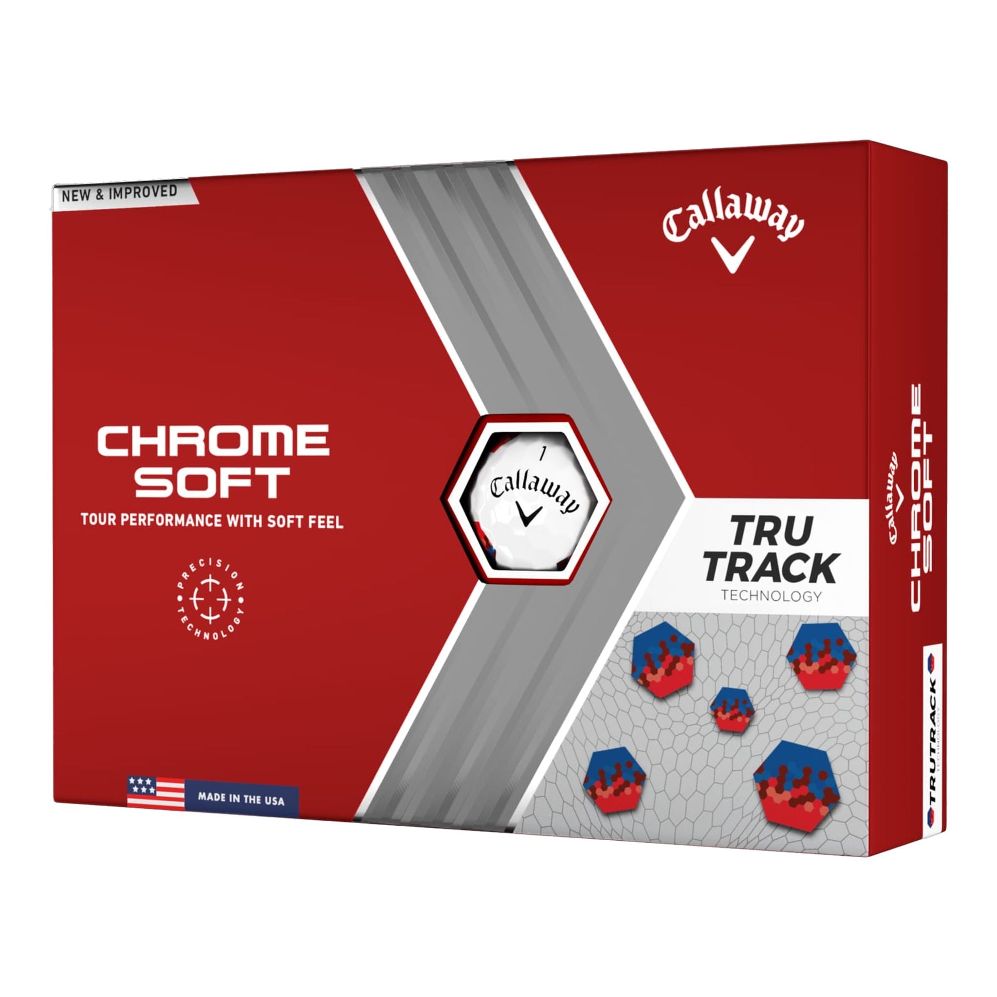 Balles Callaway Chrome Soft (22) [12 Balles] Truvis Rouge/Bleu