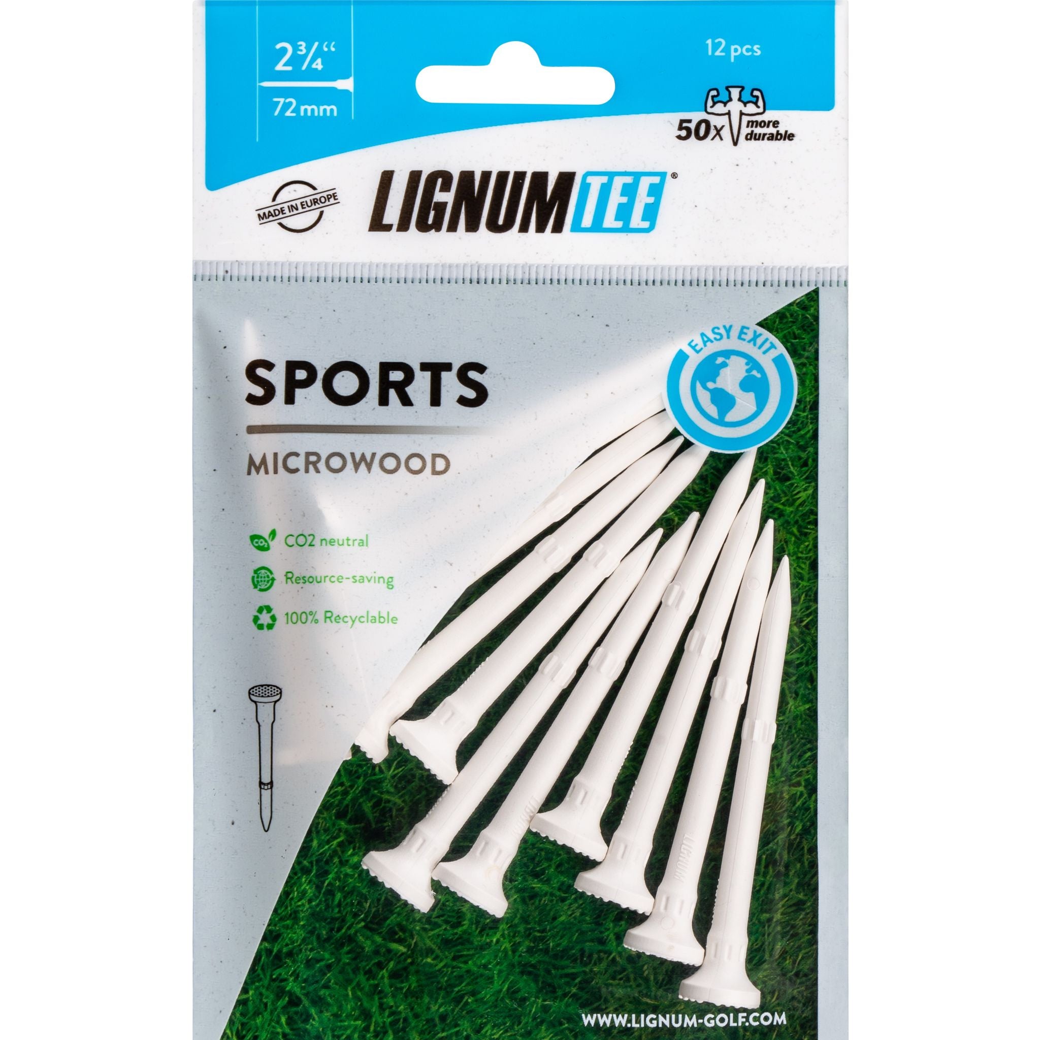 Lignum 72mm Sports [12Tees] Blanc
