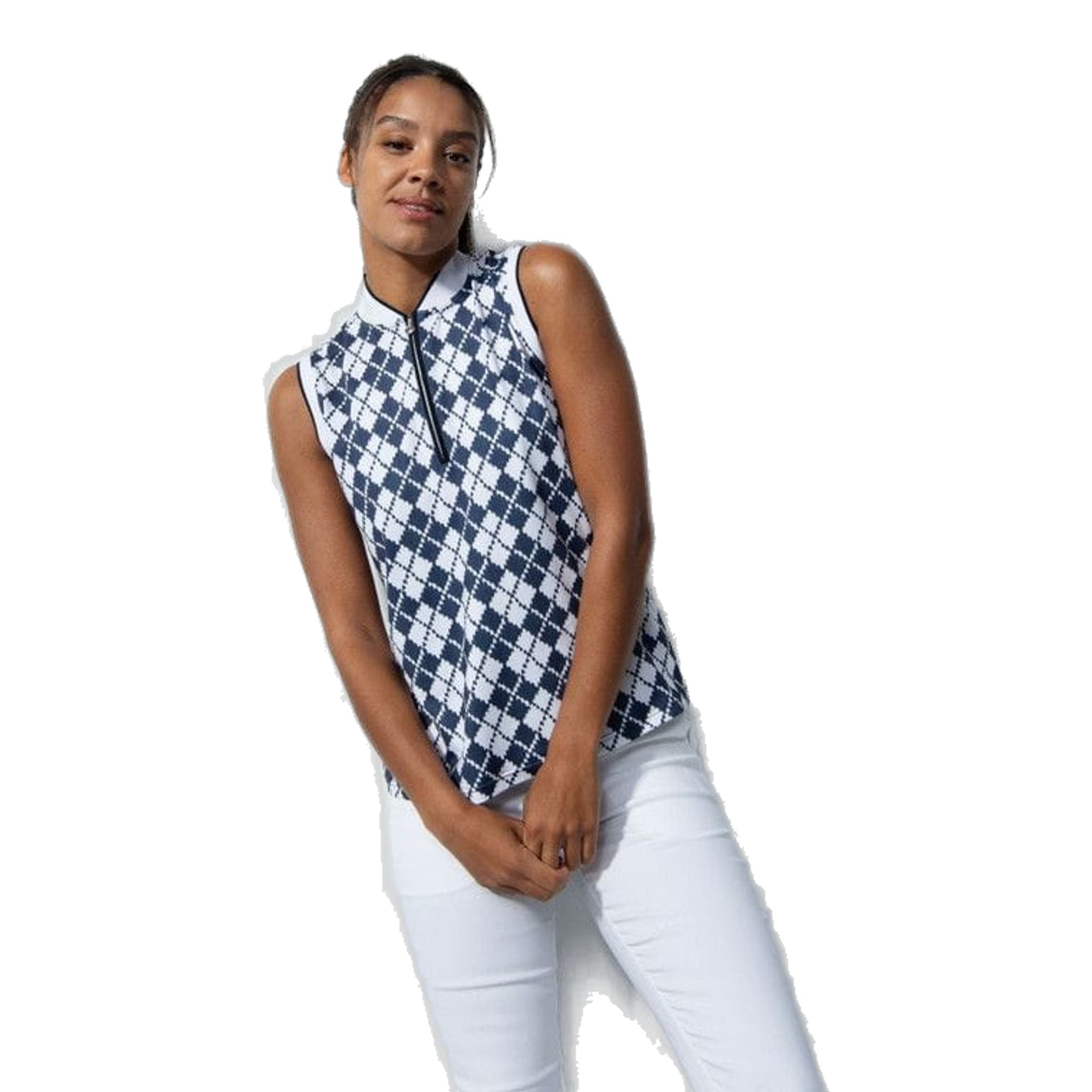 Polo sans manches Daily Sports Abruzzo à losanges pour femmes