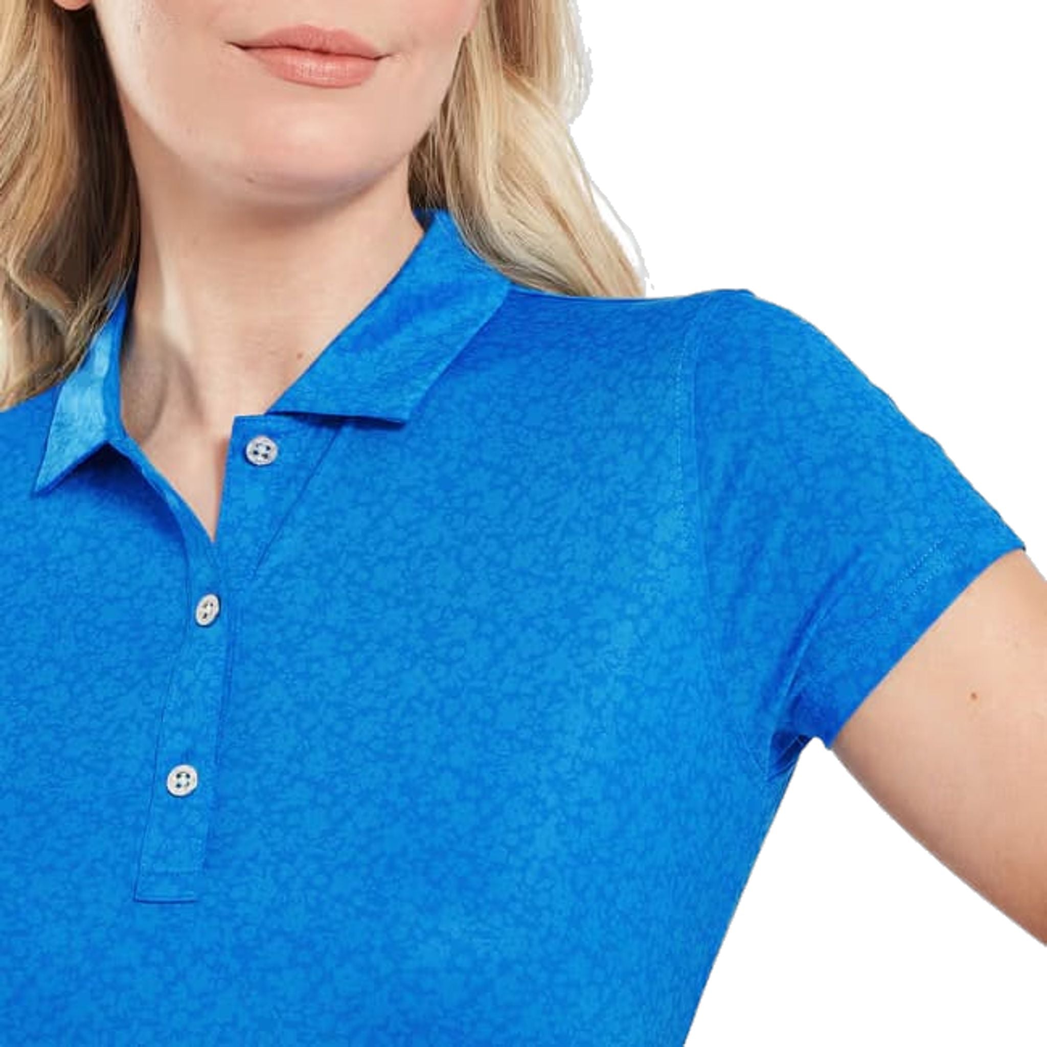 Polo Footjoy Lisle à manches courtes et motif floral peint pour femme
