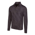 Pull Greg Norman en maille chinée à manches longues et fermeture éclair 1/4, noir, homme
