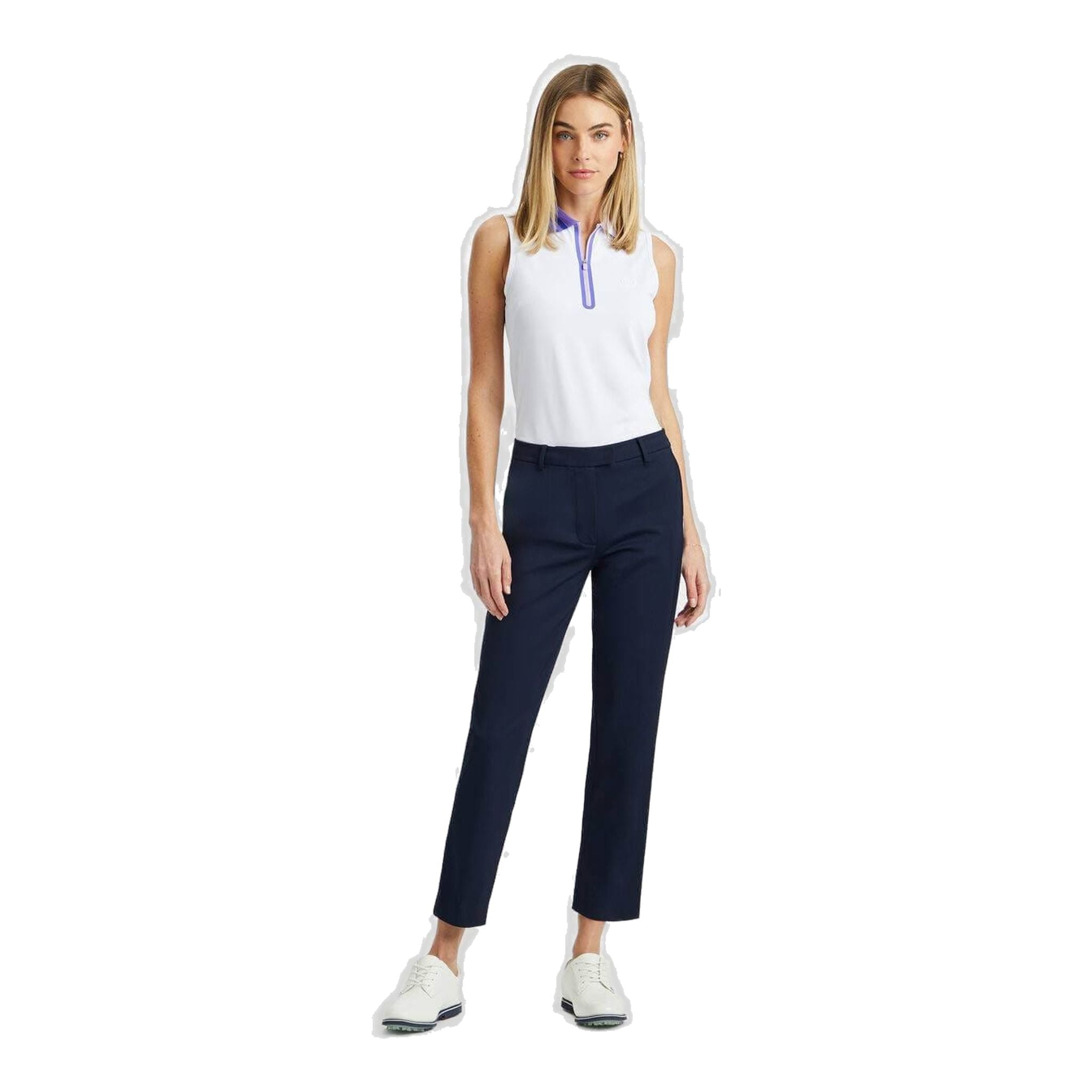 Polo sans manches GFORE 1/4 Zip Tech Piqué pour femme