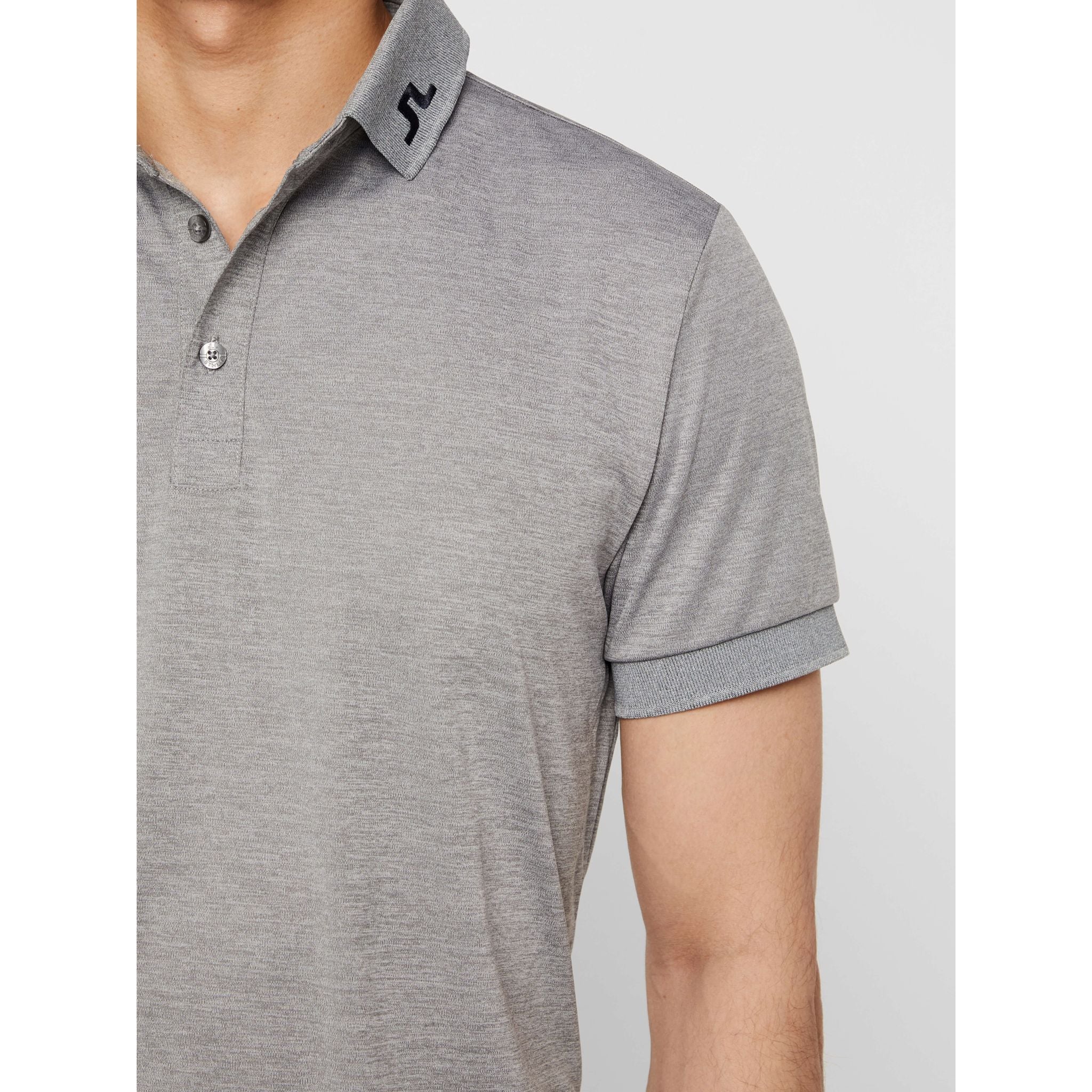 Polo J. Lindeberg M KV Reg Fit-TX Jersey Gris Pierre Mélange Homme