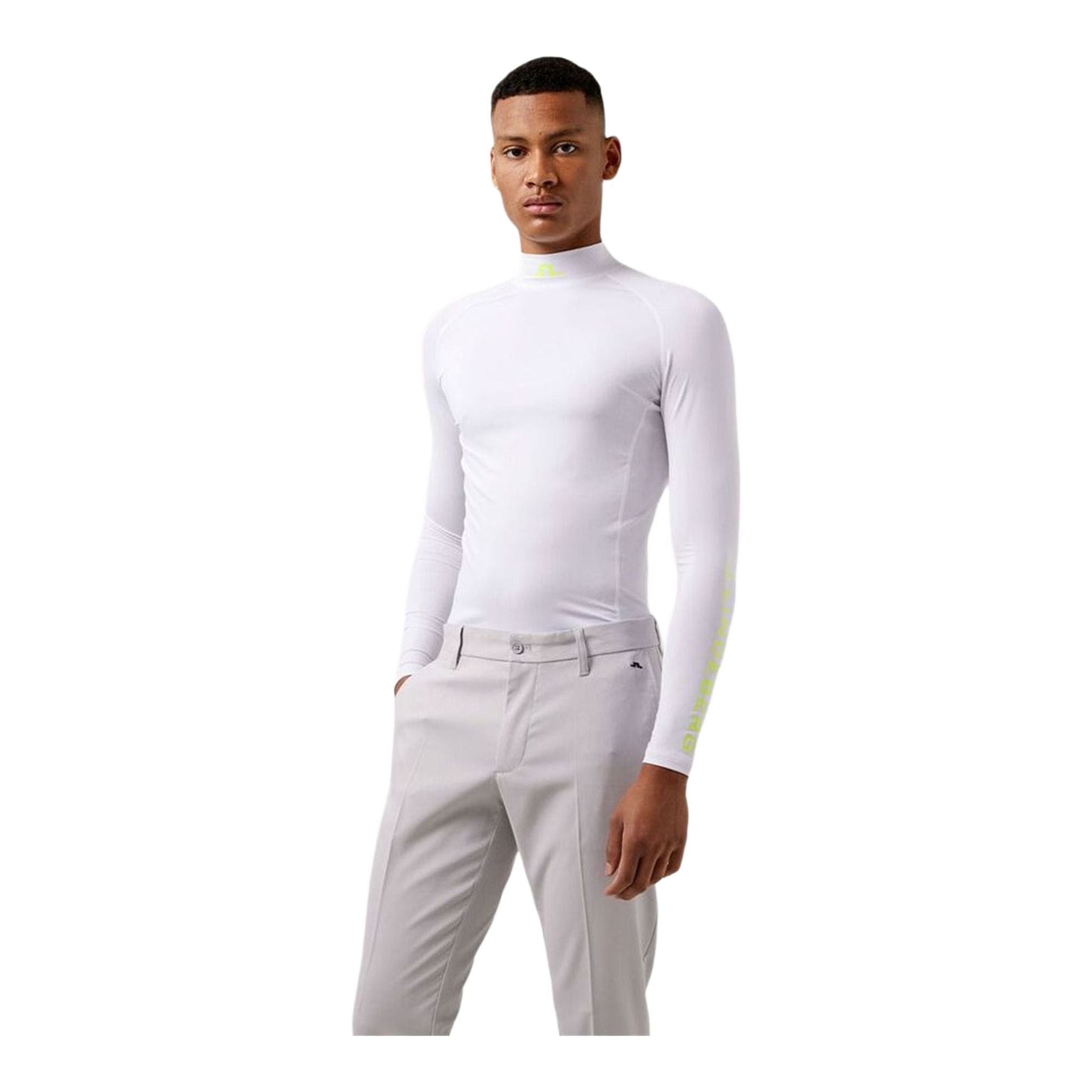 Haut de compression doux à manches longues J. Lindeberg Layer Aello, gris clair, pour homme