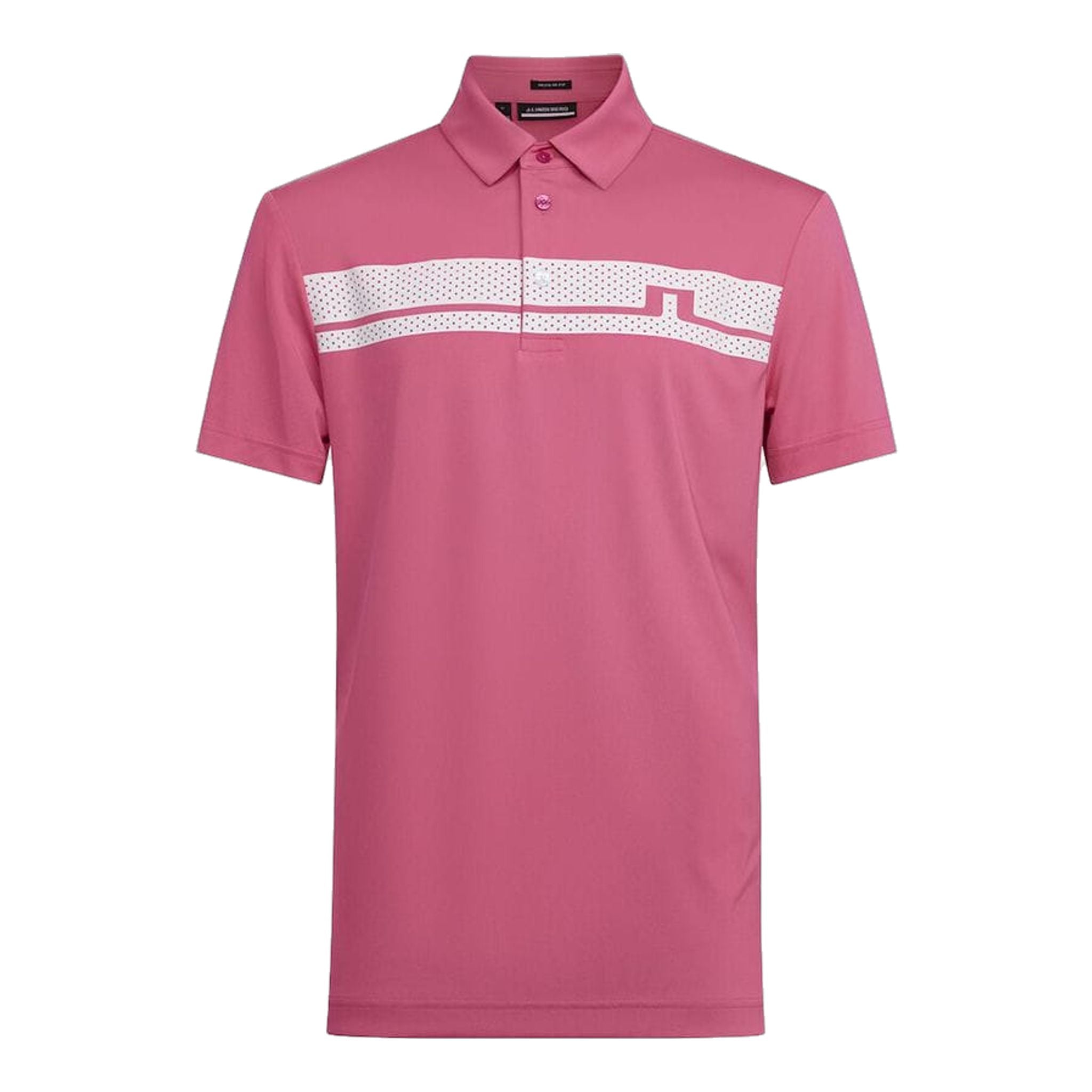 Polo de golf J. Lindeberg M Clark coupe classique rose vif pour homme