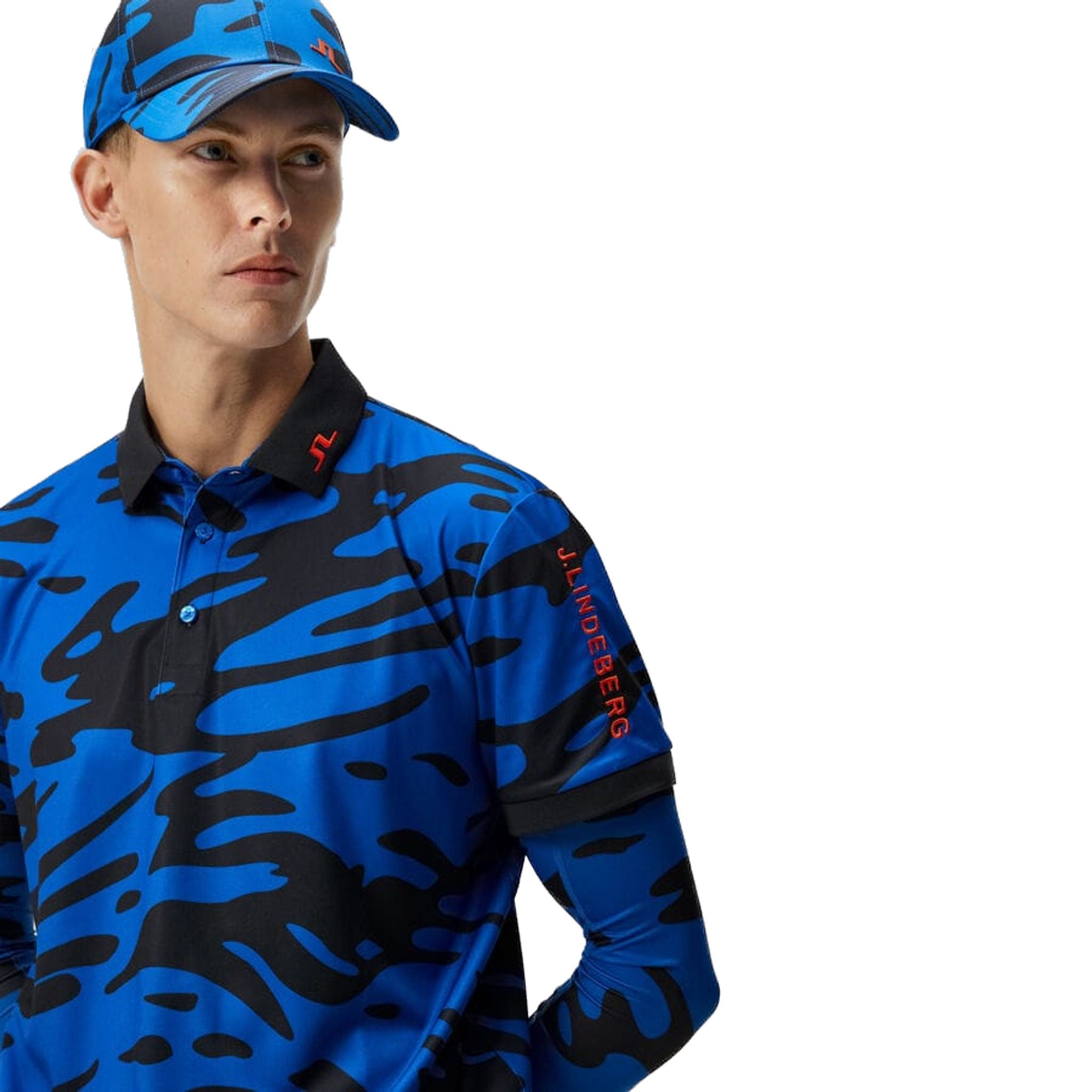 J. Lindeberg Tour Tech Reg Fit Polo imprimé hommes