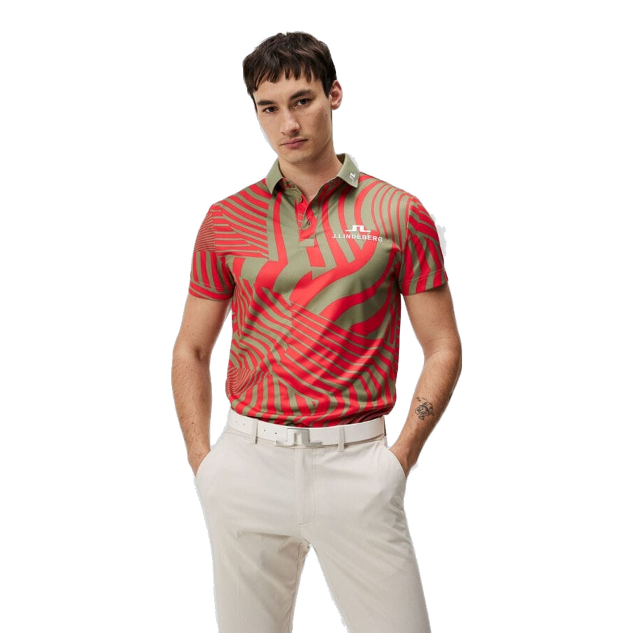 Polo de golf imprimé J. Lindeberg KV Tour pour hommes