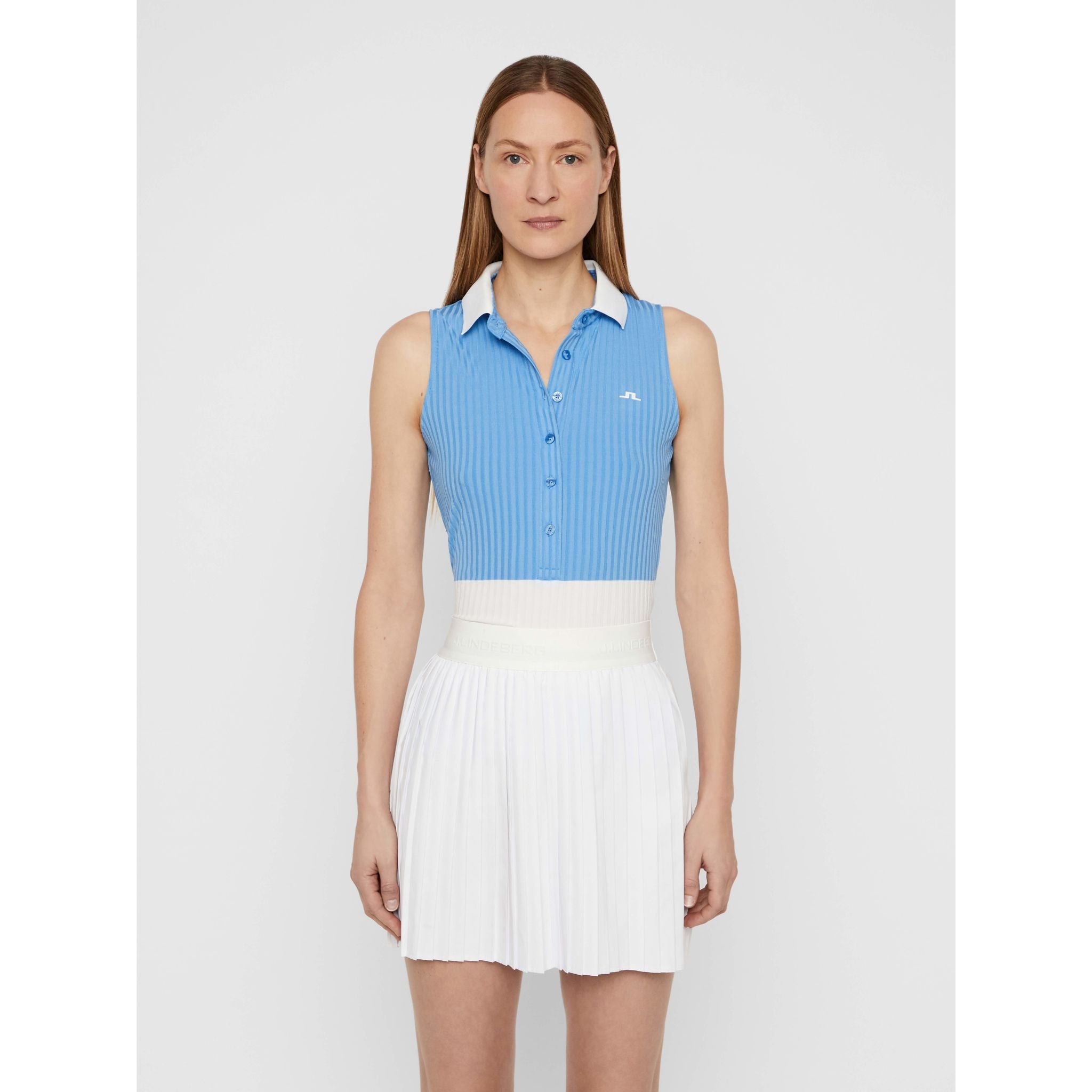 Polo J. Lindeberg W Nora-Rib Jersey Bleu Lac Femme