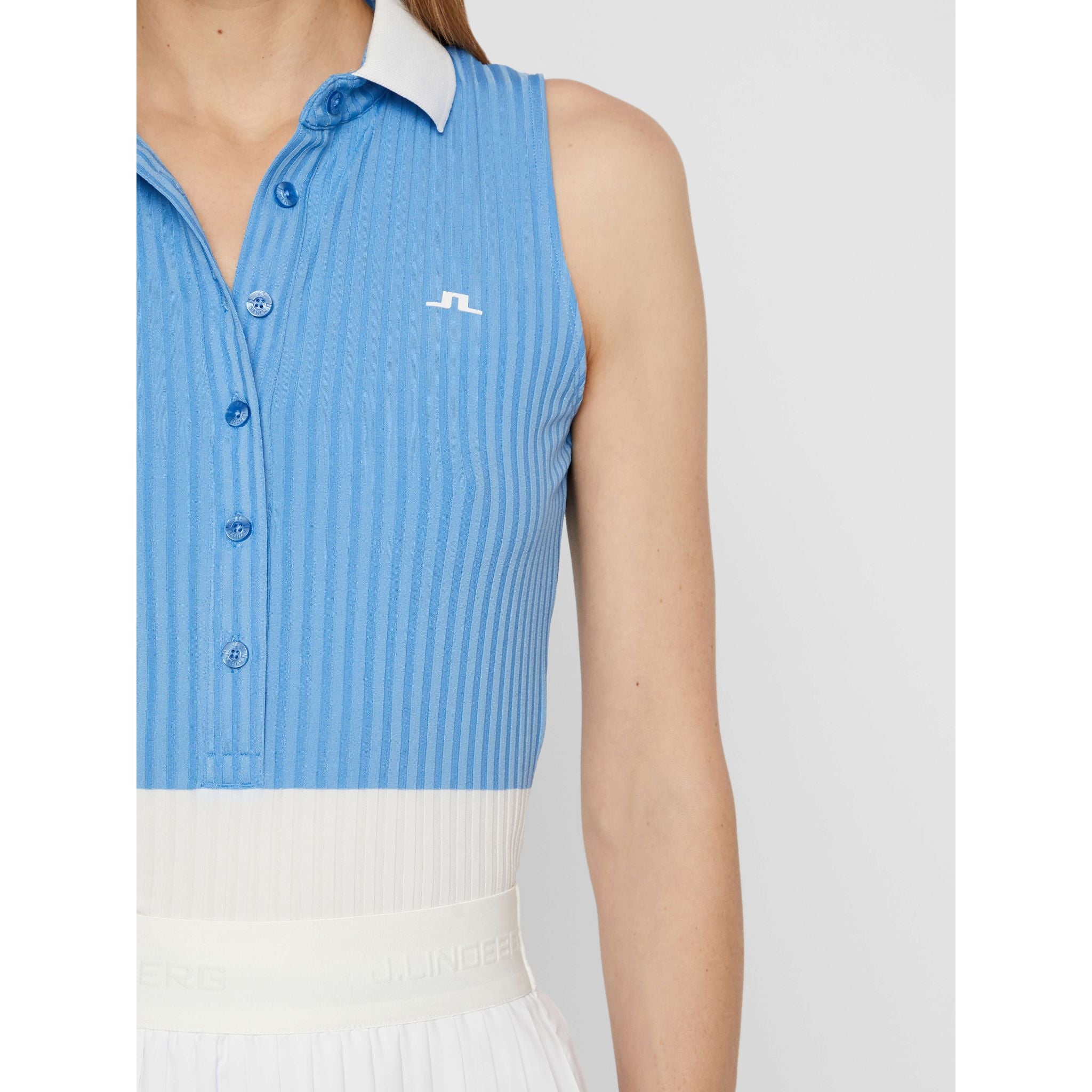 Polo J. Lindeberg W Nora-Rib Jersey Bleu Lac Femme