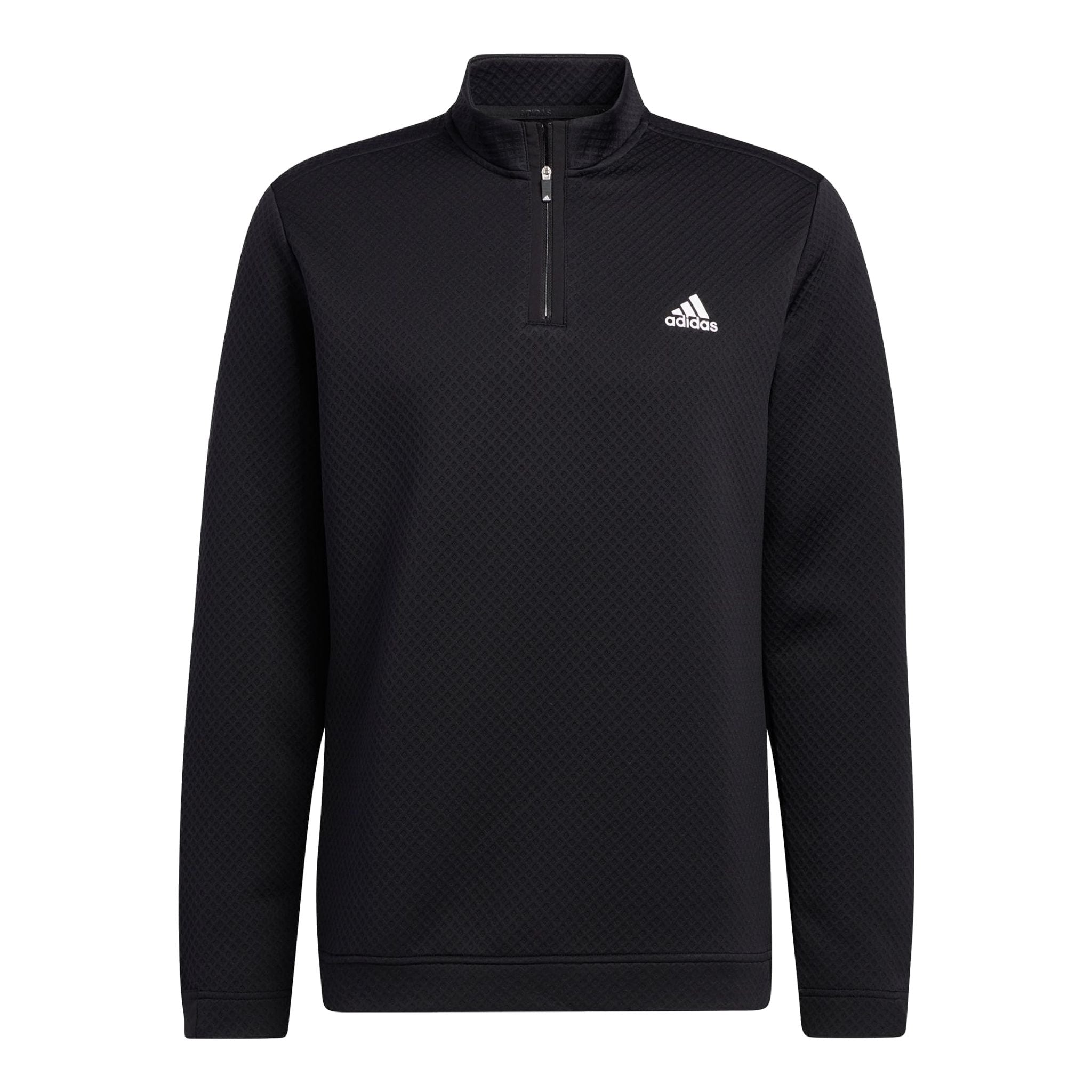 Pull Adidas M résistant à l'eau, fermeture éclair 1/4, noir, homme