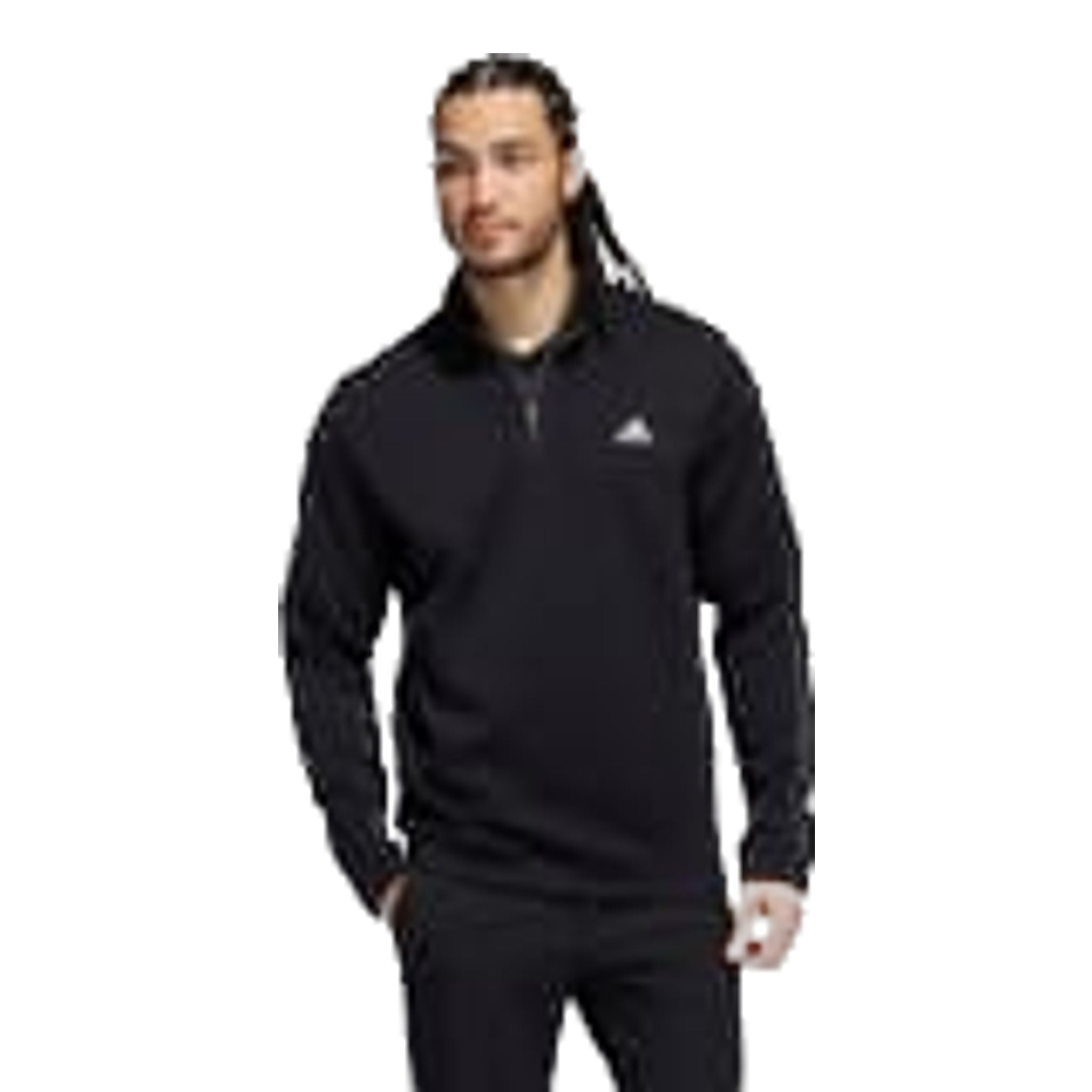 Pull Adidas M résistant à l'eau, fermeture éclair 1/4, noir, homme