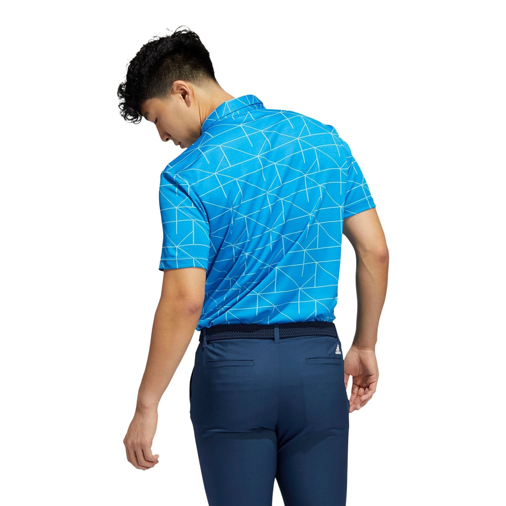 Polo Adidas M à lignes jacquard, bleu vif/semi-menthe vif, homme