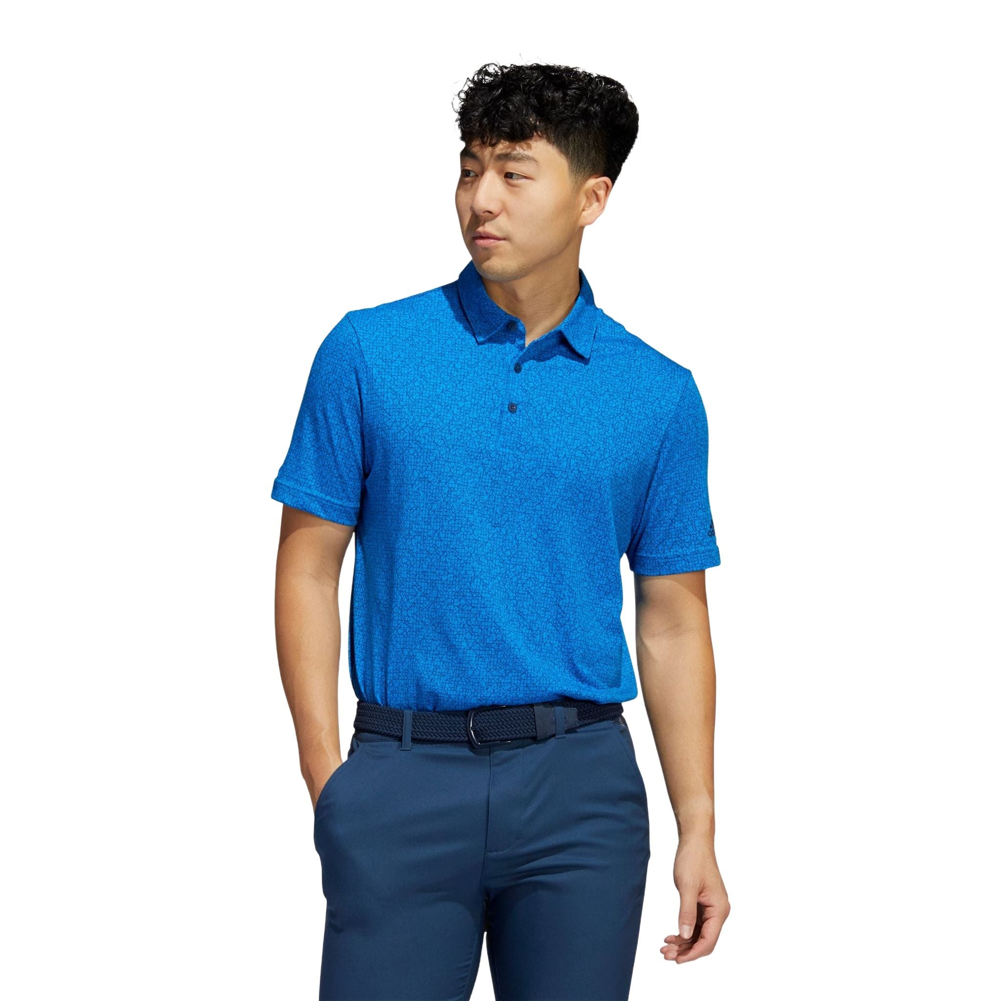 Polo Adidas M à imprimé abstrait bleu marine Rush/Crew Navy Homme