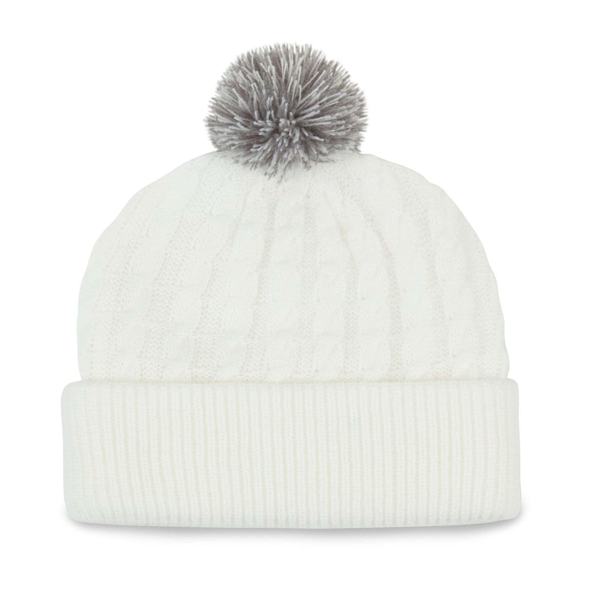 Bonnet à pompon en tricot Titleist blanc/gris