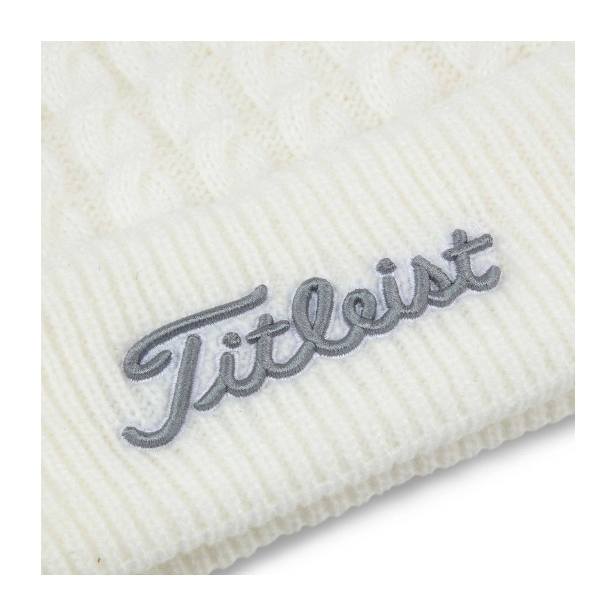 Bonnet à pompon en tricot Titleist blanc/gris