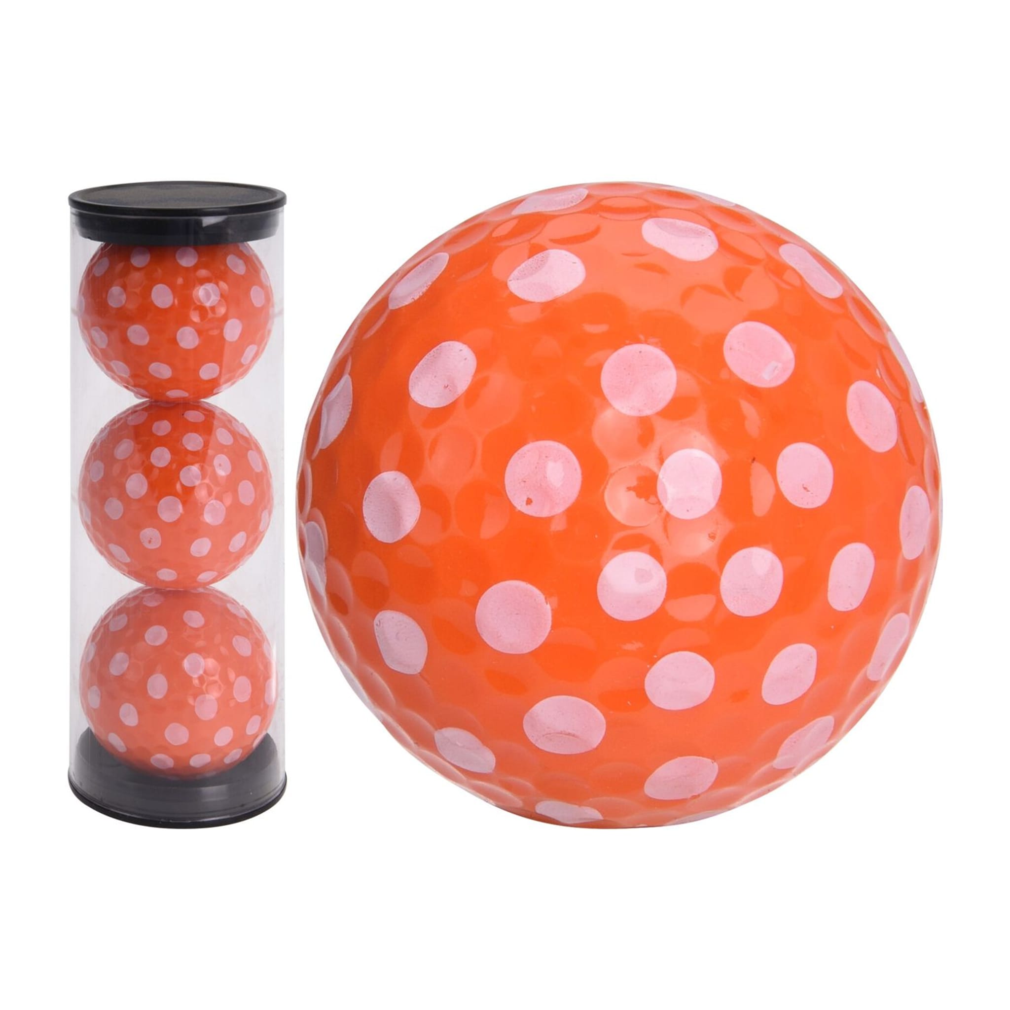 Legend Golfgear Orange/Weiß gepunktete Bälle Tube [3Bälle]