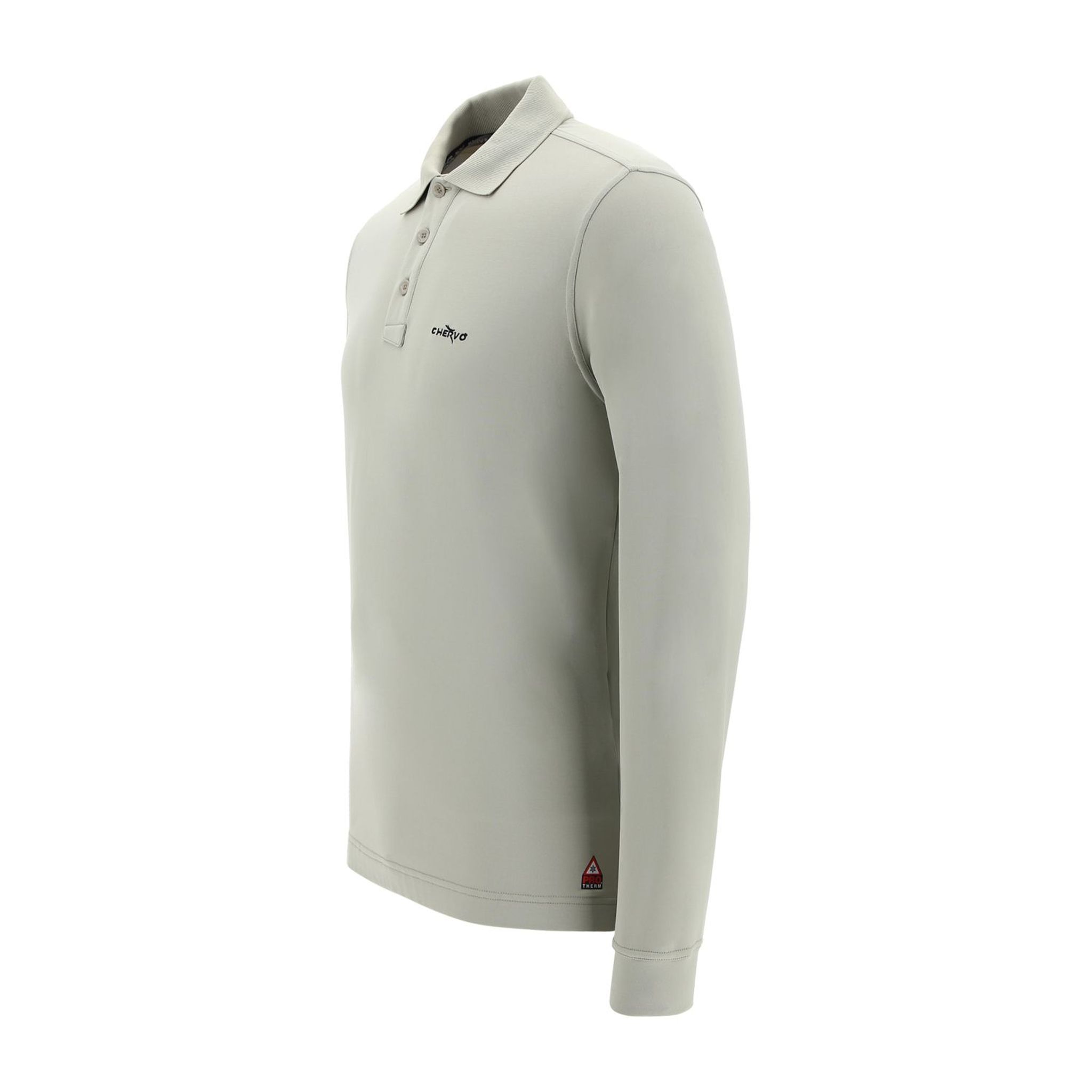 Polo Chervo M Anguy LS Gris/Vert Homme
