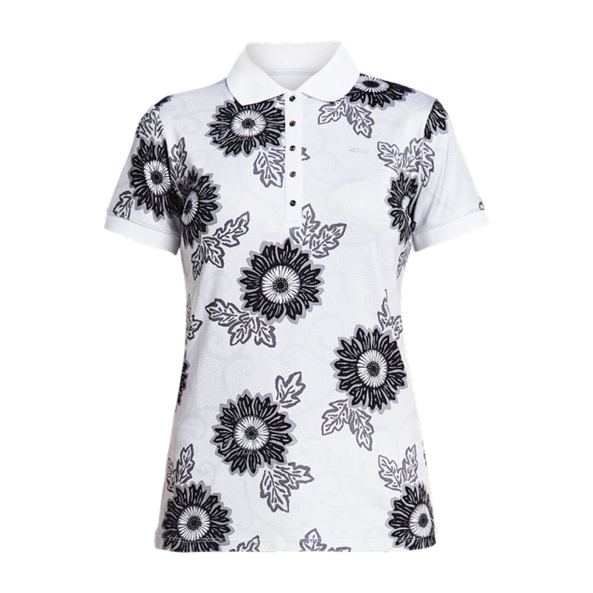 Polo Röhnisch AOP Noir Fleur Massai Femme