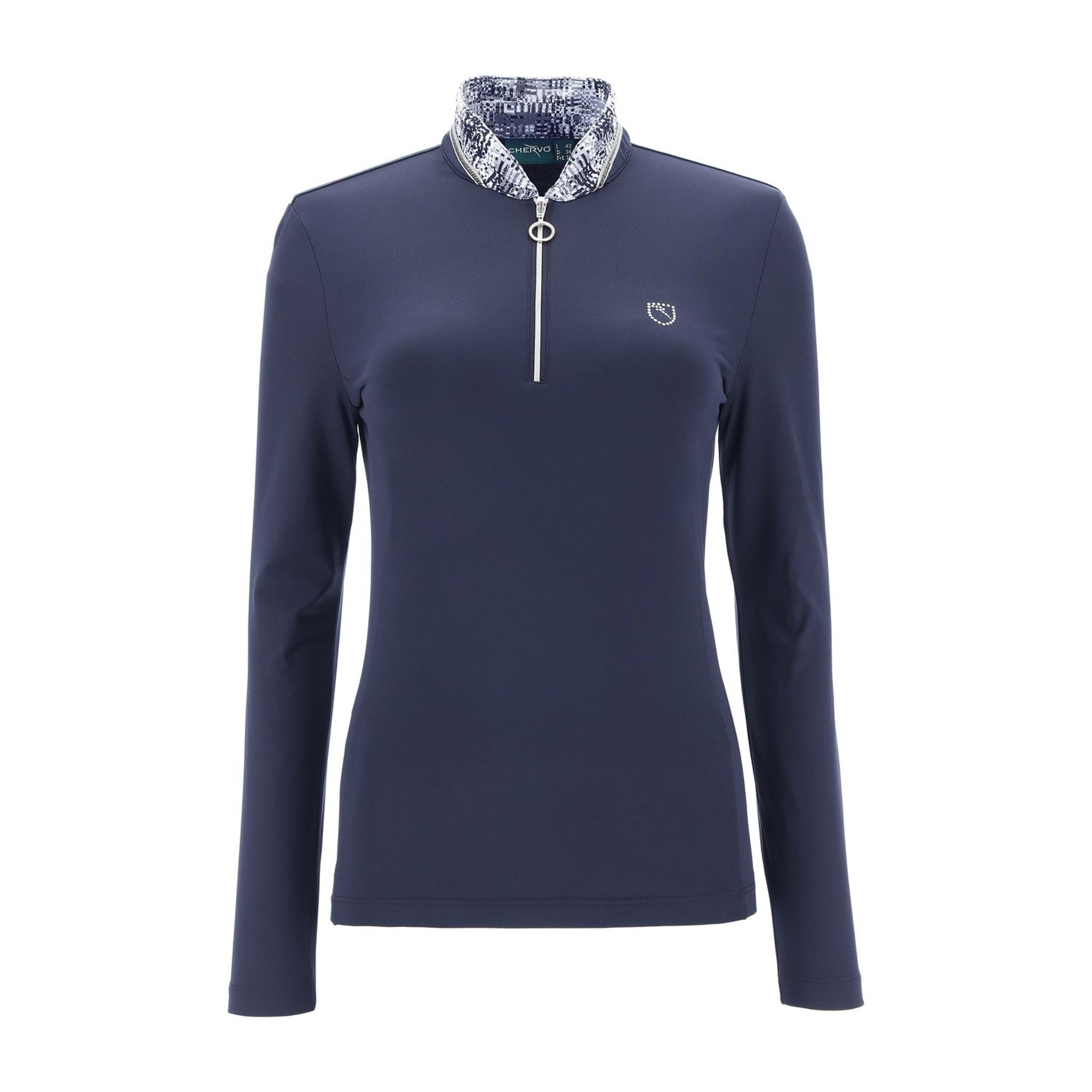 Polo à manches longues Chervo W Allout pour femme, marine