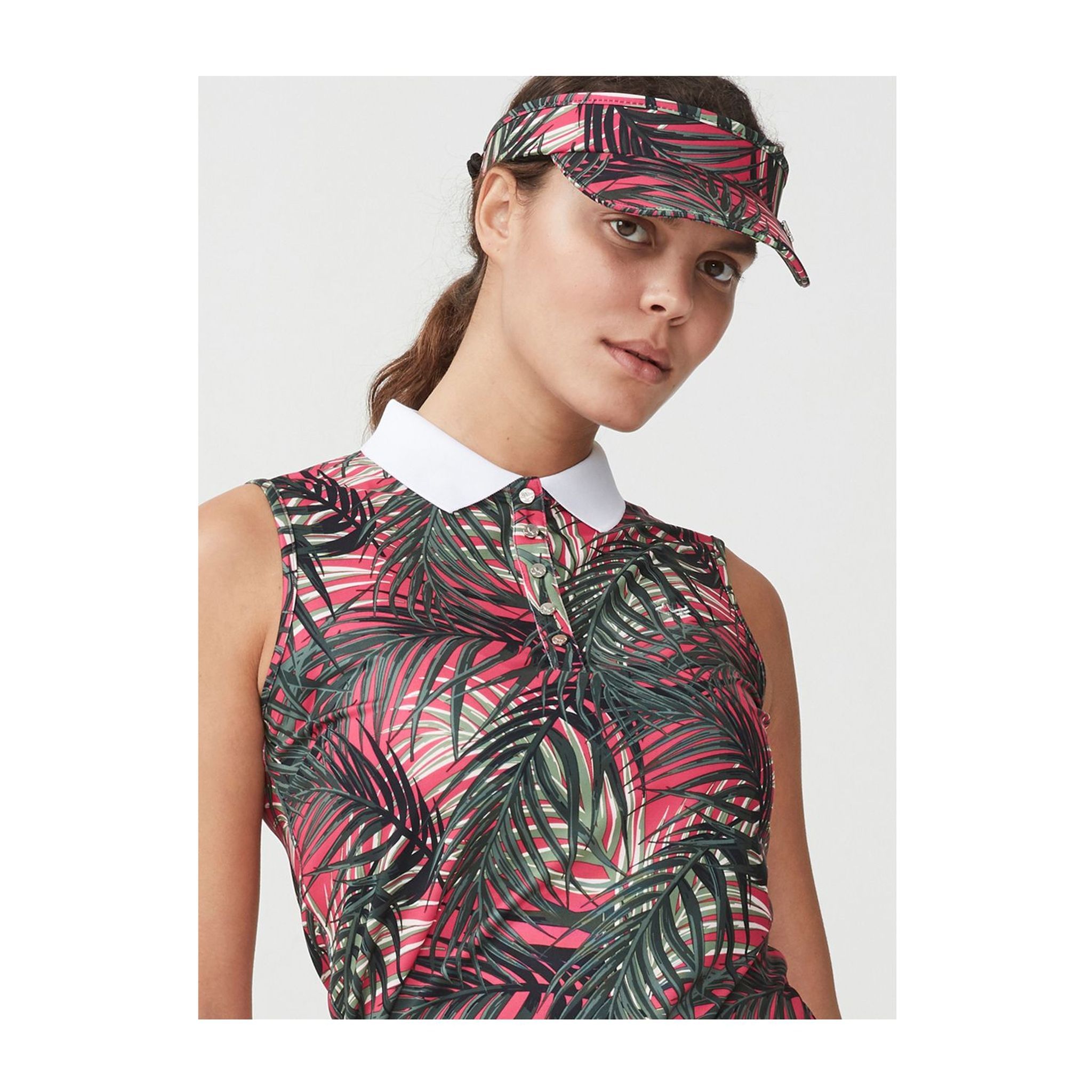 Polo Röhnisch Element AOP Palm Fuchsia Femme