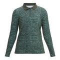 Polo de golf Röhnisch Sia à manches longues vert croco pour femme