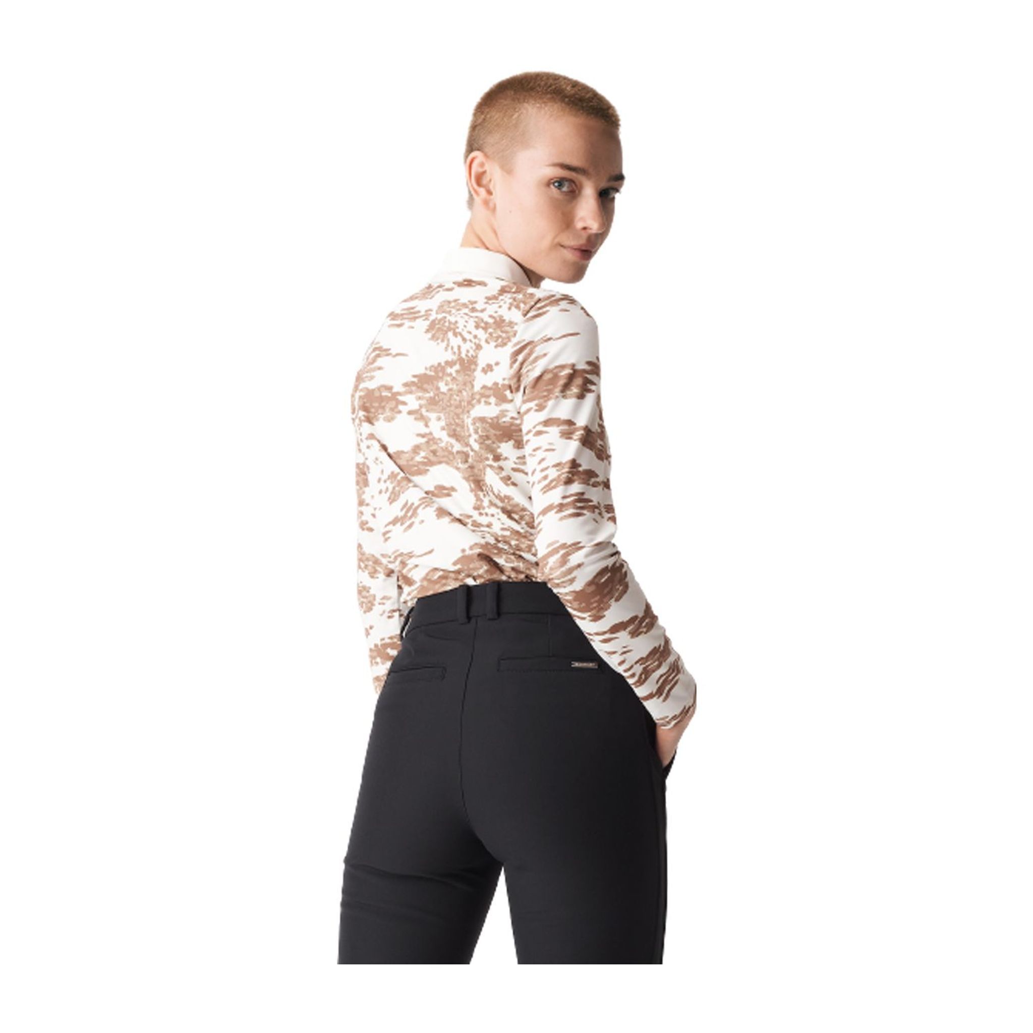 Röhnisch W Polo Sia Manches Longues Beige/Camo Femme