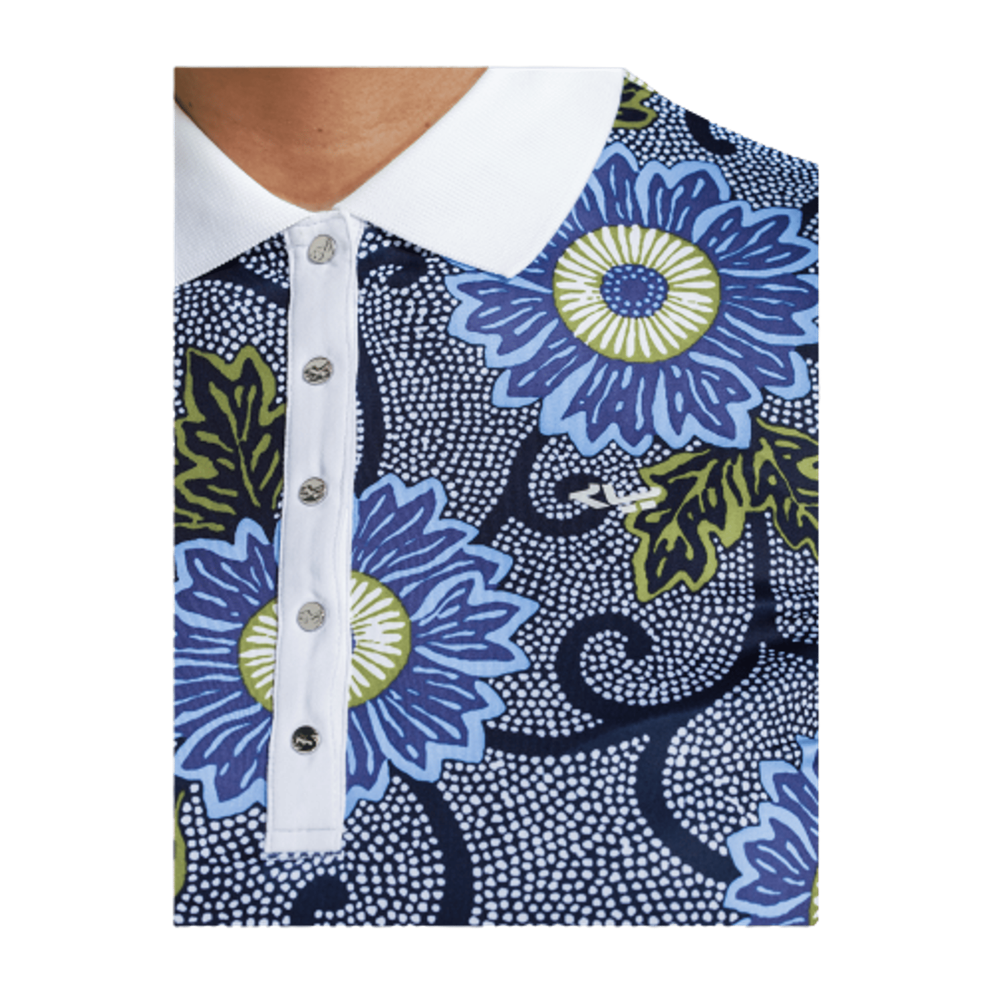 Polo Röhnisch AOP Bleu Massai Flower Femme