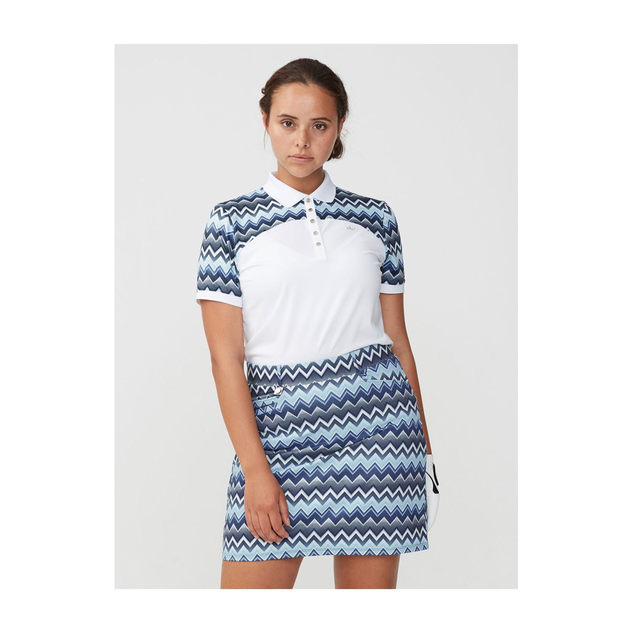 Polo Röhnisch Element Block Zigzag Bleu Femme