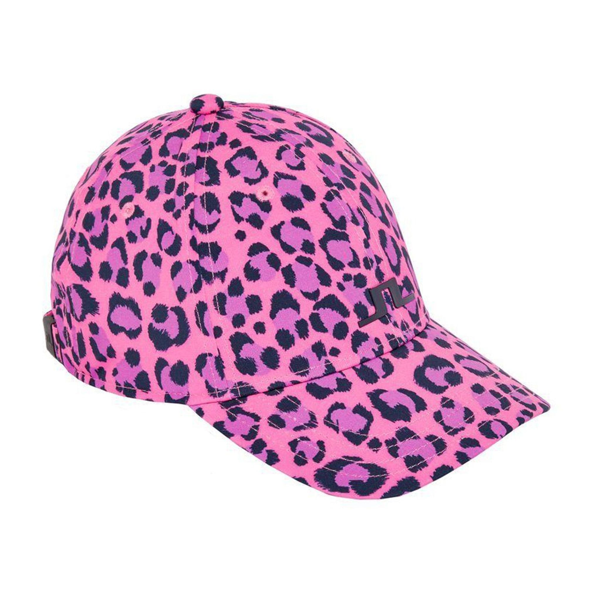 Casquette extensible J. Lindeberg W Angie Cap-Tech Pink Leopard pour femme