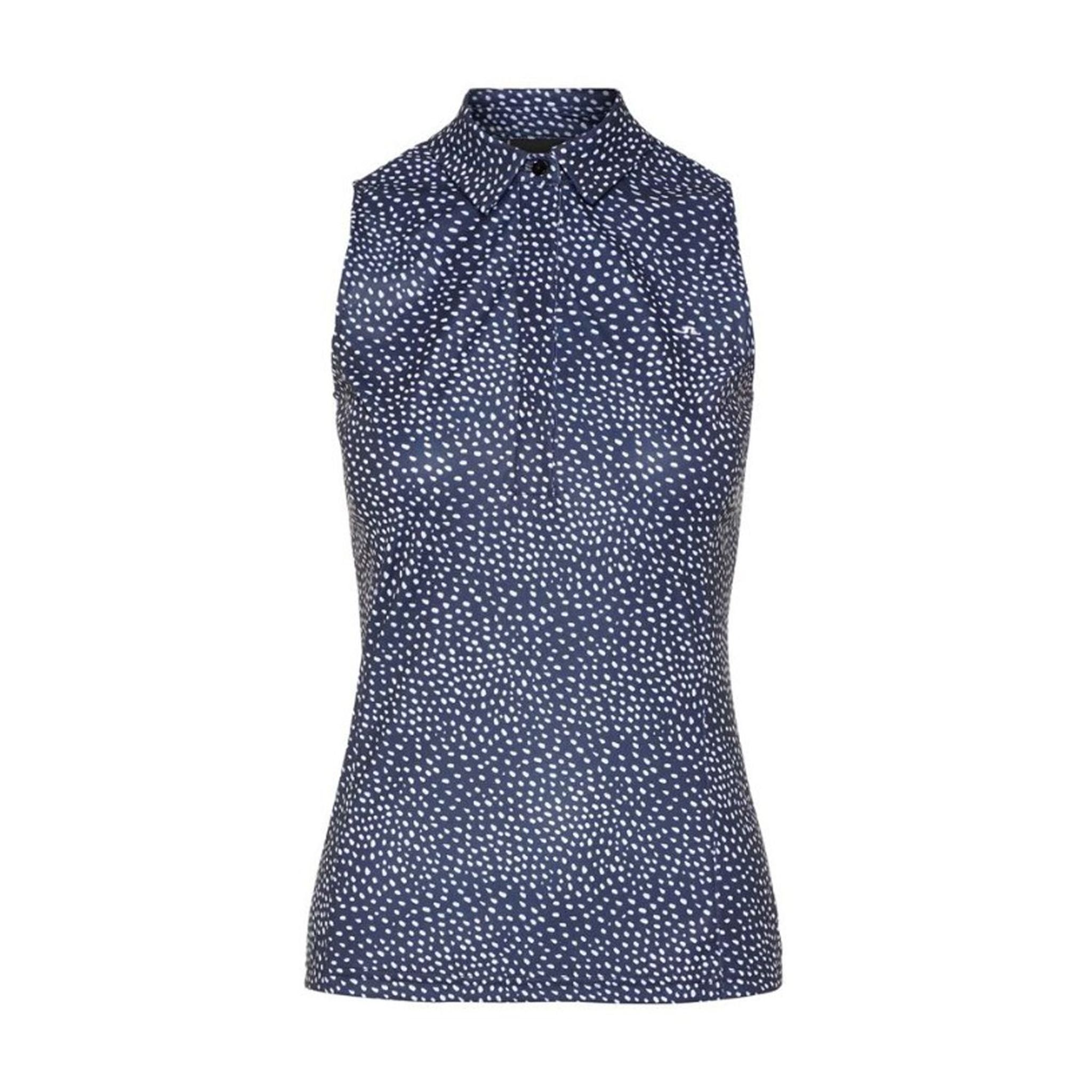 Polo J. Lindeberg W Dena Print-TX Jersey SL à pois blancs pour femme