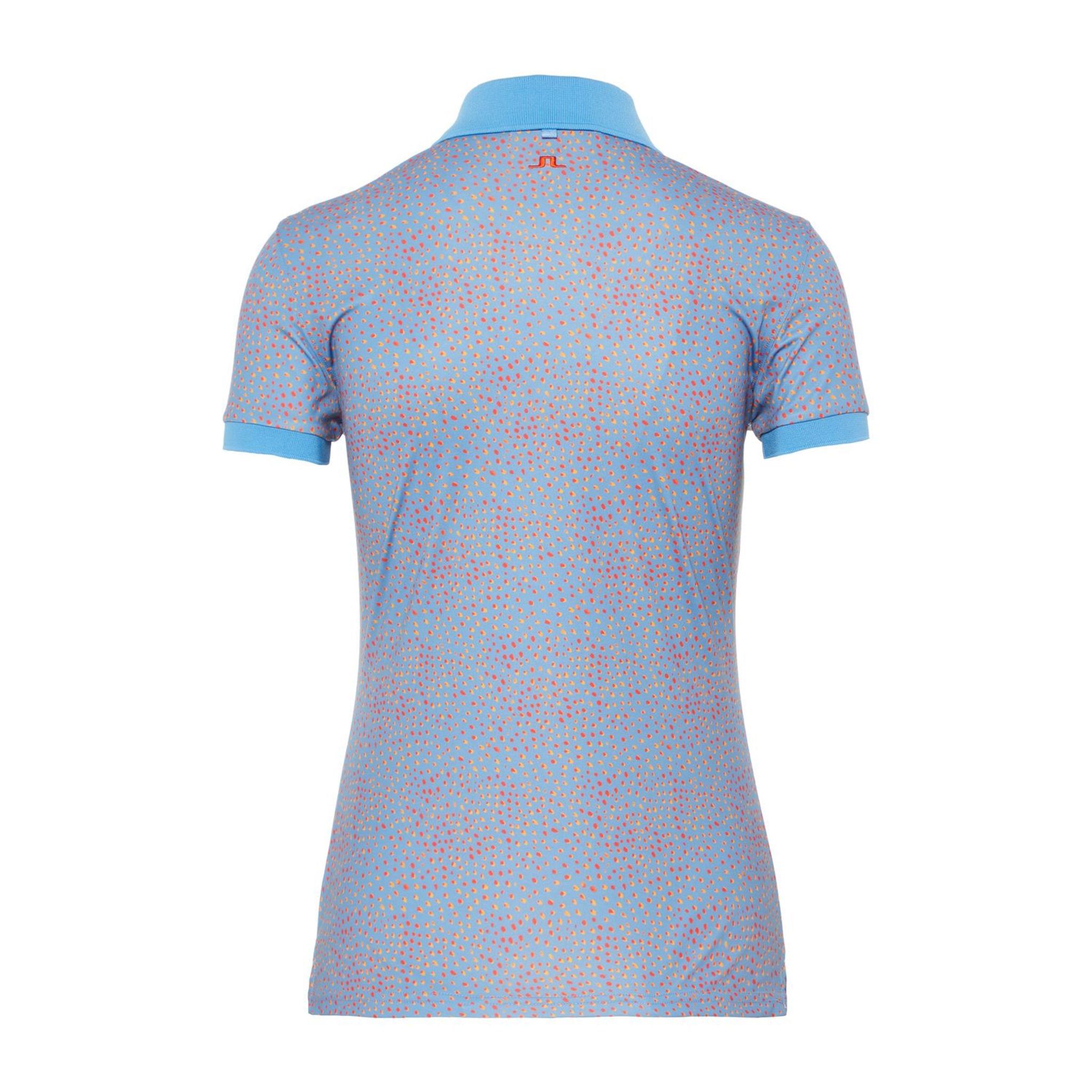 Polo J. Lindeberg W Tour Tech Print-TX pour femme avec imprimé bleu lac et pois