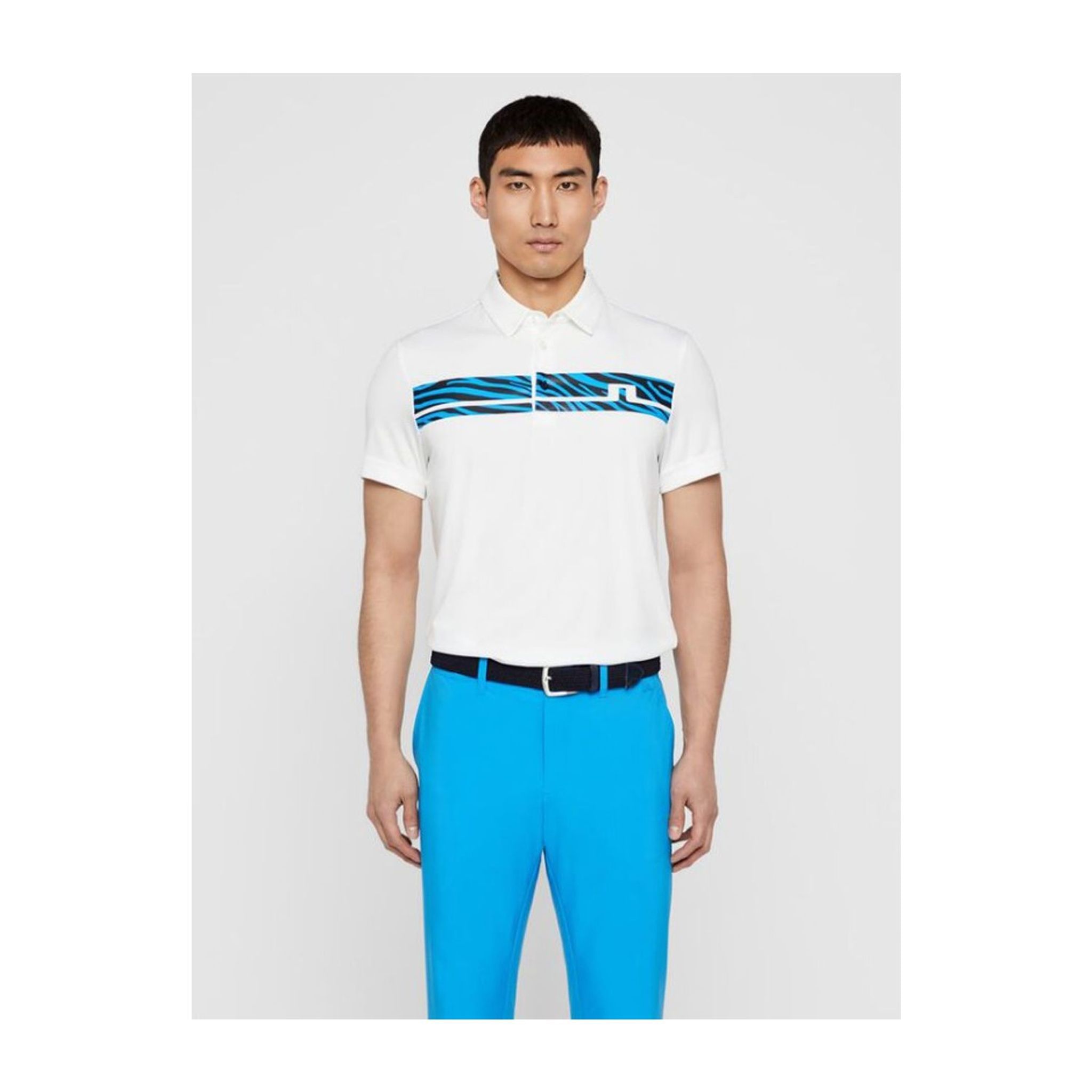 Polo en jersey Slim Fit-TX imprimé M Clark de J. Lindeberg pour homme, blanc