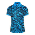 J. Lindeberg M Tour Tech Print Slim Fit-TX Polo Zebra Worl Blu Homme